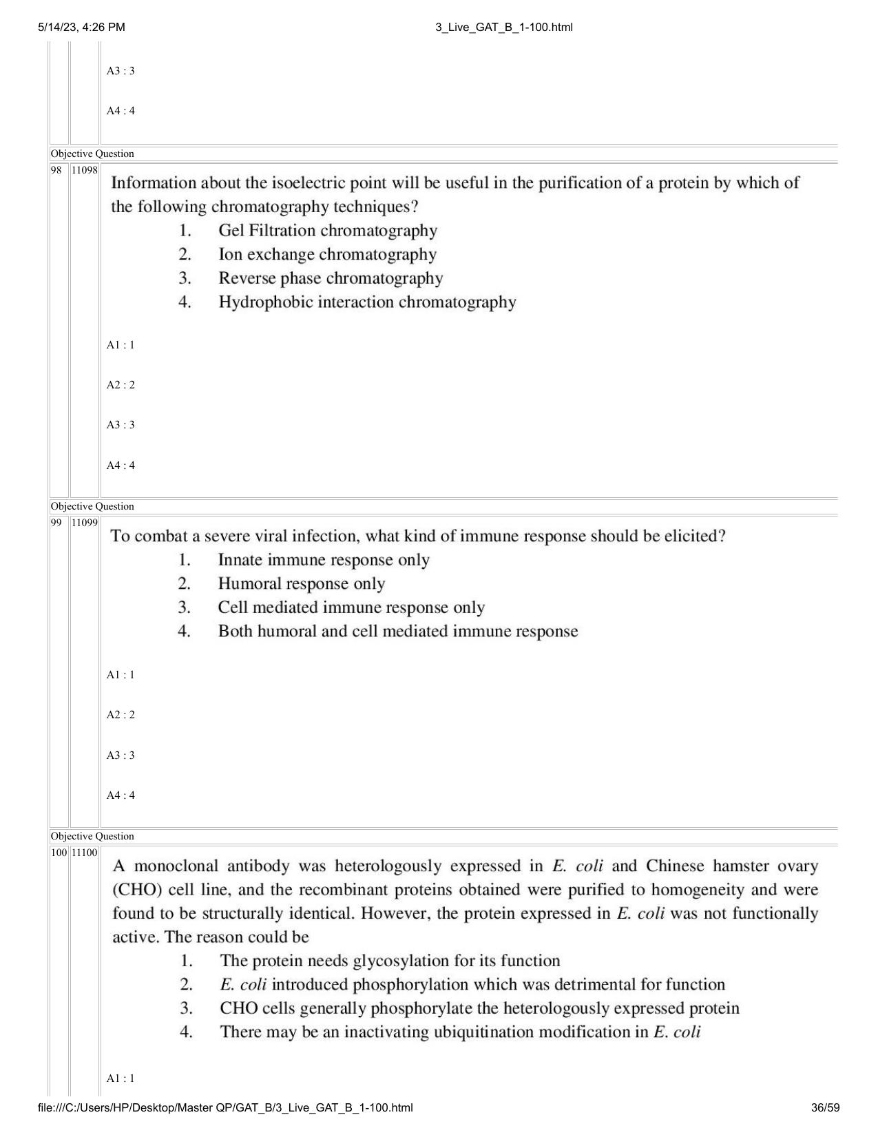 GAT B 2023 Question Paper - Page 36