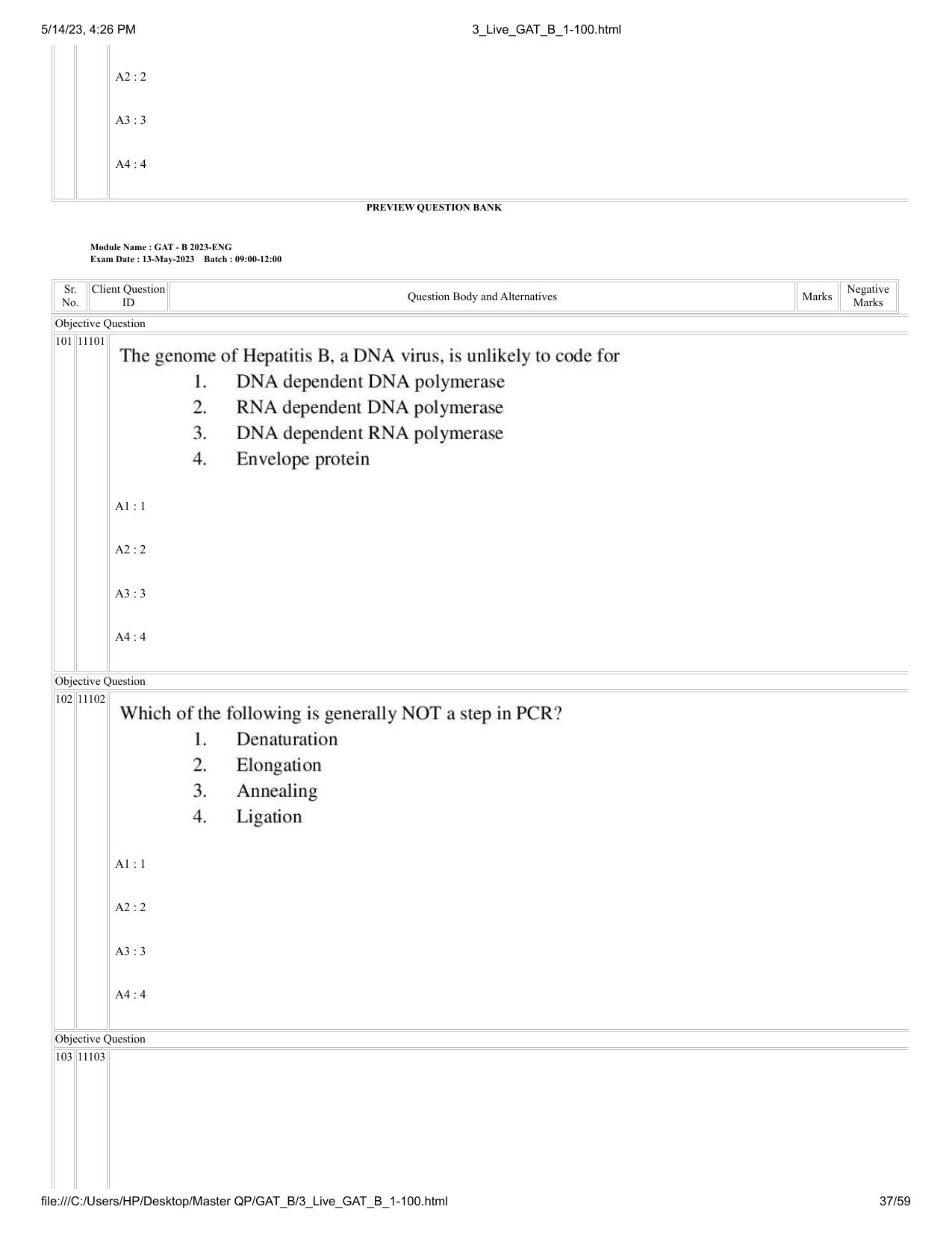 GAT B 2023 Question Paper - Page 37
