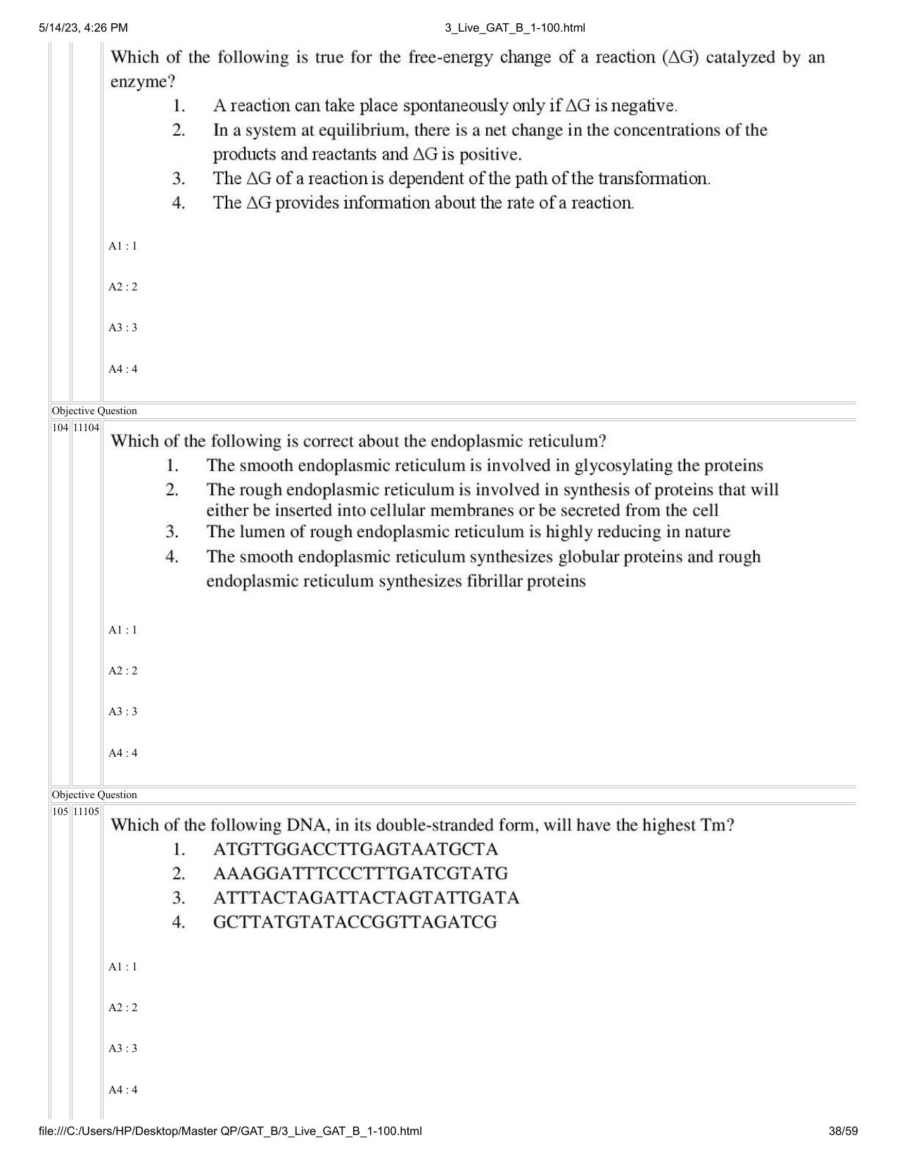 GAT B 2023 Question Paper - Page 38
