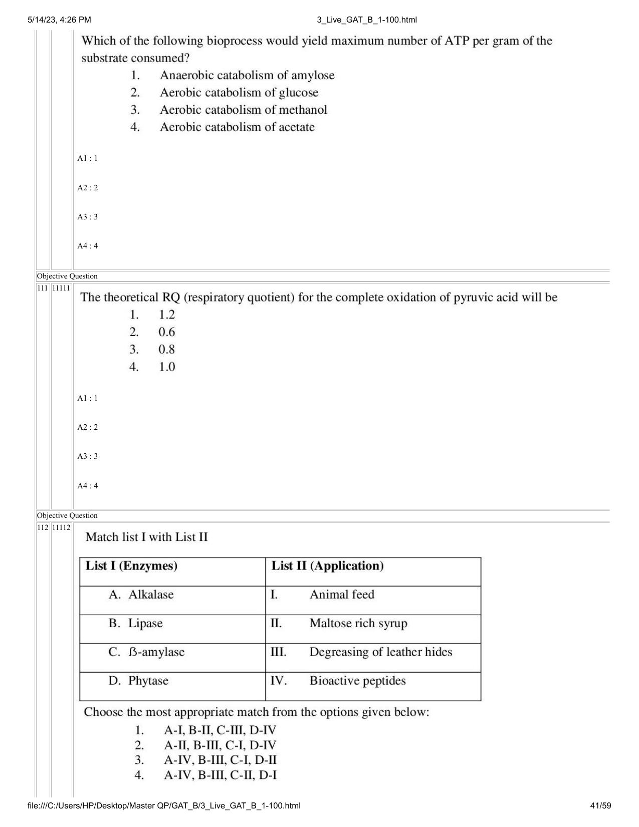 GAT B 2023 Question Paper - Page 41