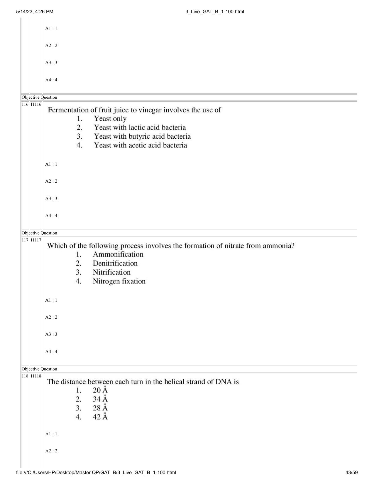 GAT B 2023 Question Paper - Page 43