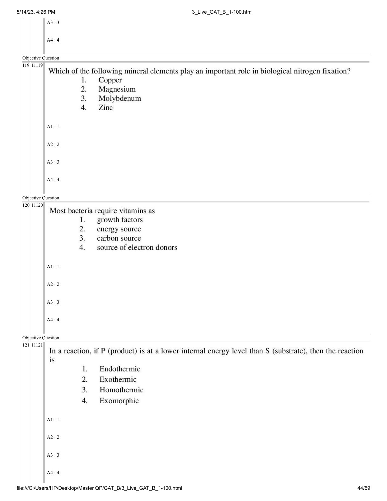 GAT B 2023 Question Paper - Page 44