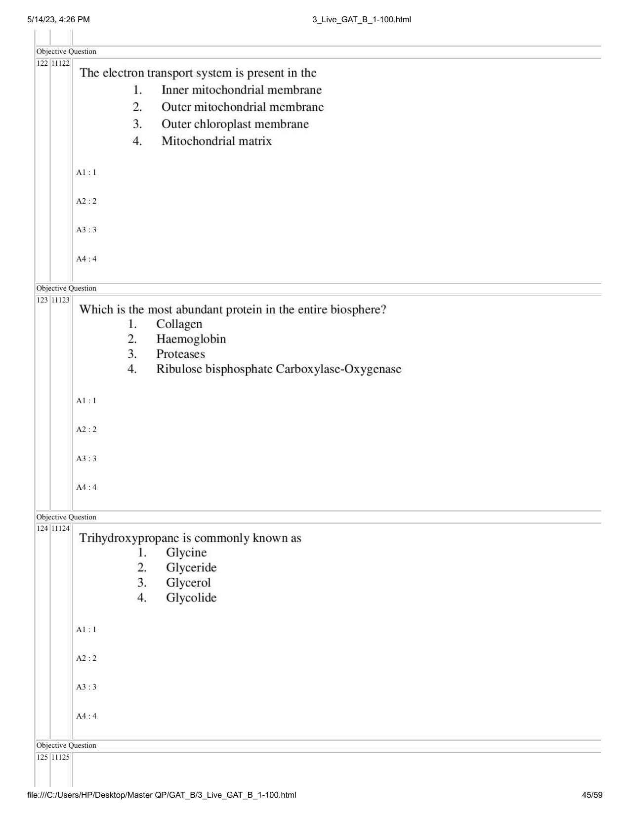 GAT B 2023 Question Paper - Page 45