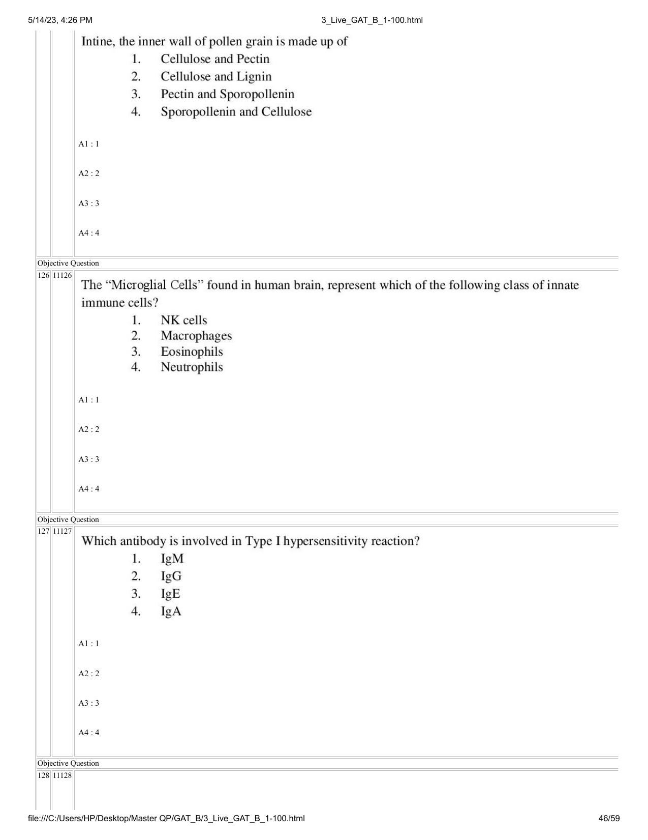 GAT B 2023 Question Paper - Page 46