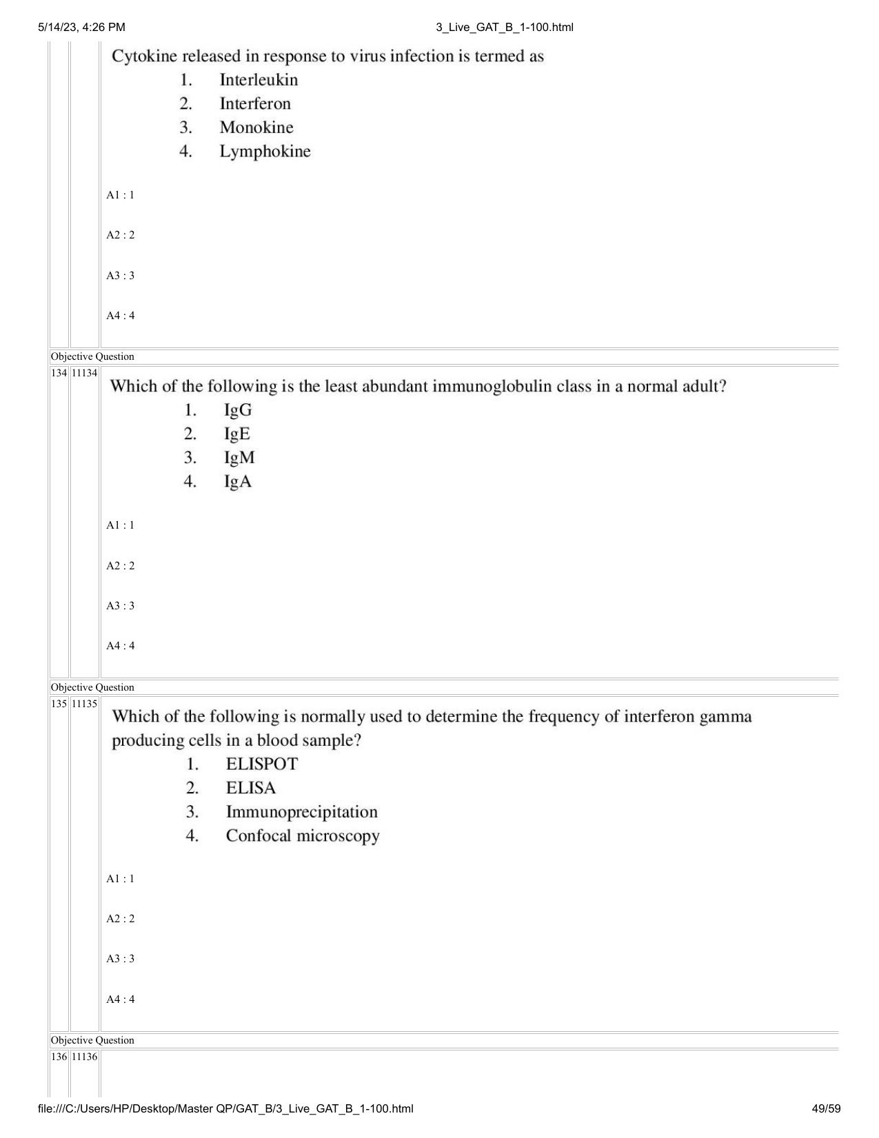 GAT B 2023 Question Paper - Page 49