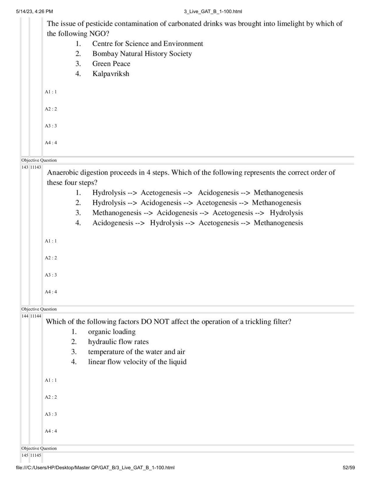 GAT B 2023 Question Paper - Page 52