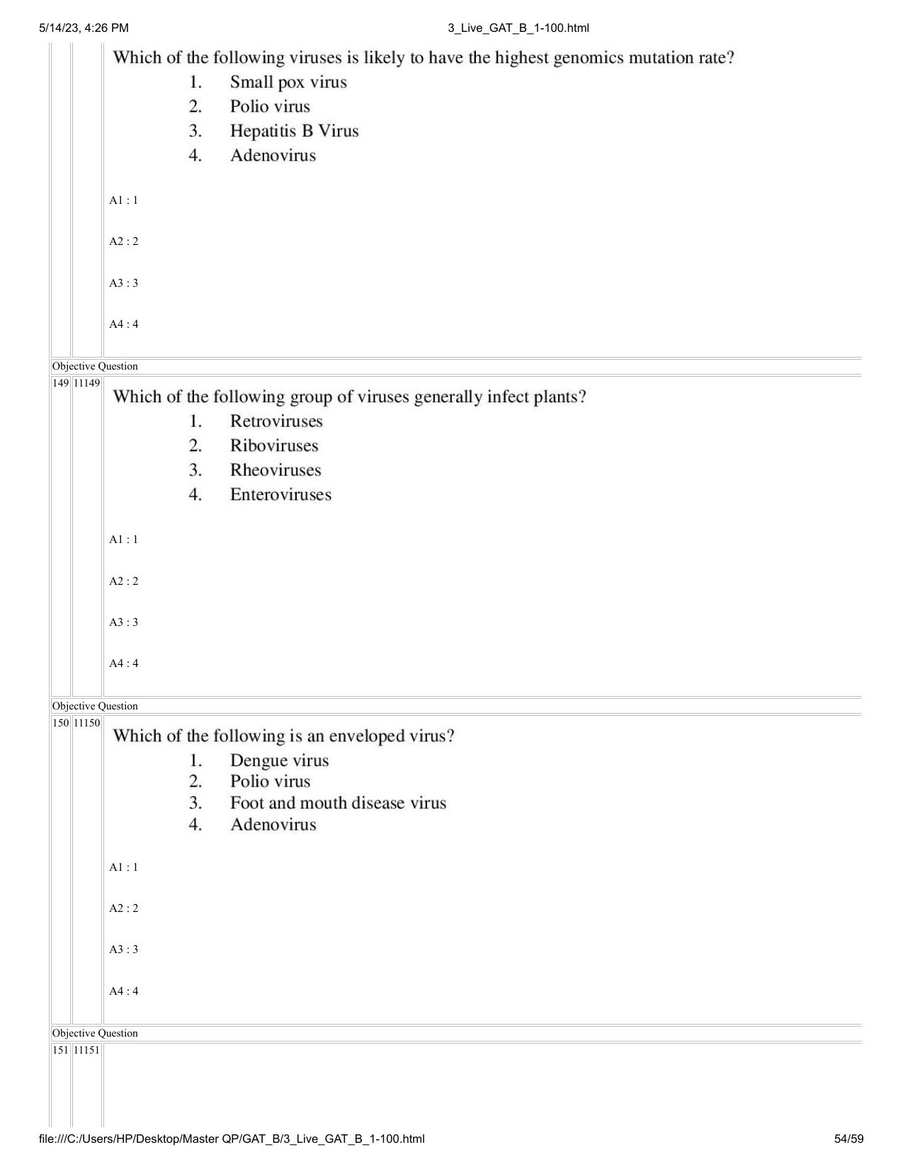 GAT B 2023 Question Paper - Page 54
