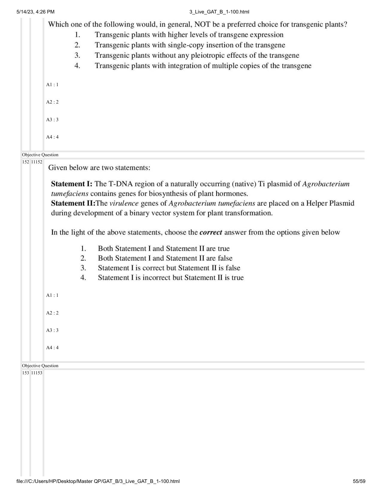 GAT B 2023 Question Paper - Page 55