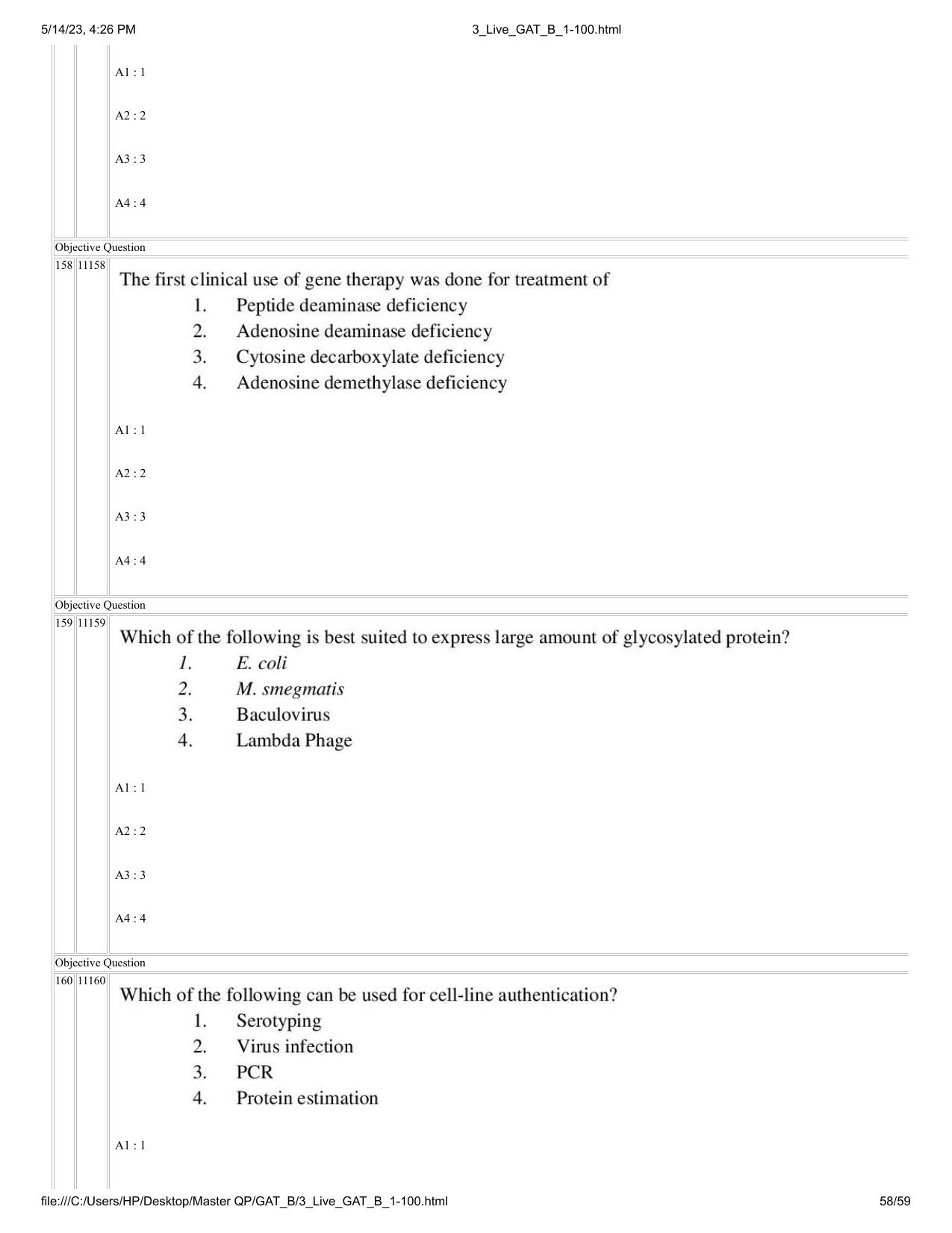 GAT B 2023 Question Paper - Page 58