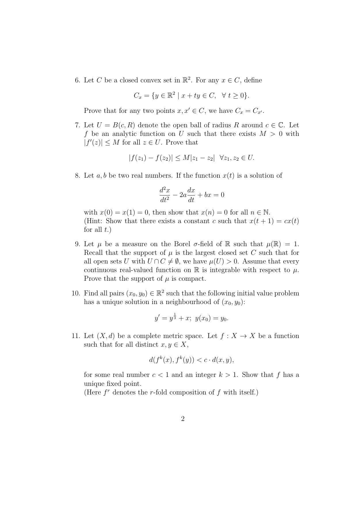 ISI Admission Test JRF in Mathematics MTA 2016 Sample Paper - Page 2