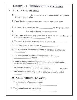 Worksheet for Class 5 Science Reproduction in Plants Assignment 1