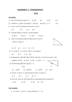 CBSE Worksheets for Class 10 Maths Applications of Trigonometry Assignment 3