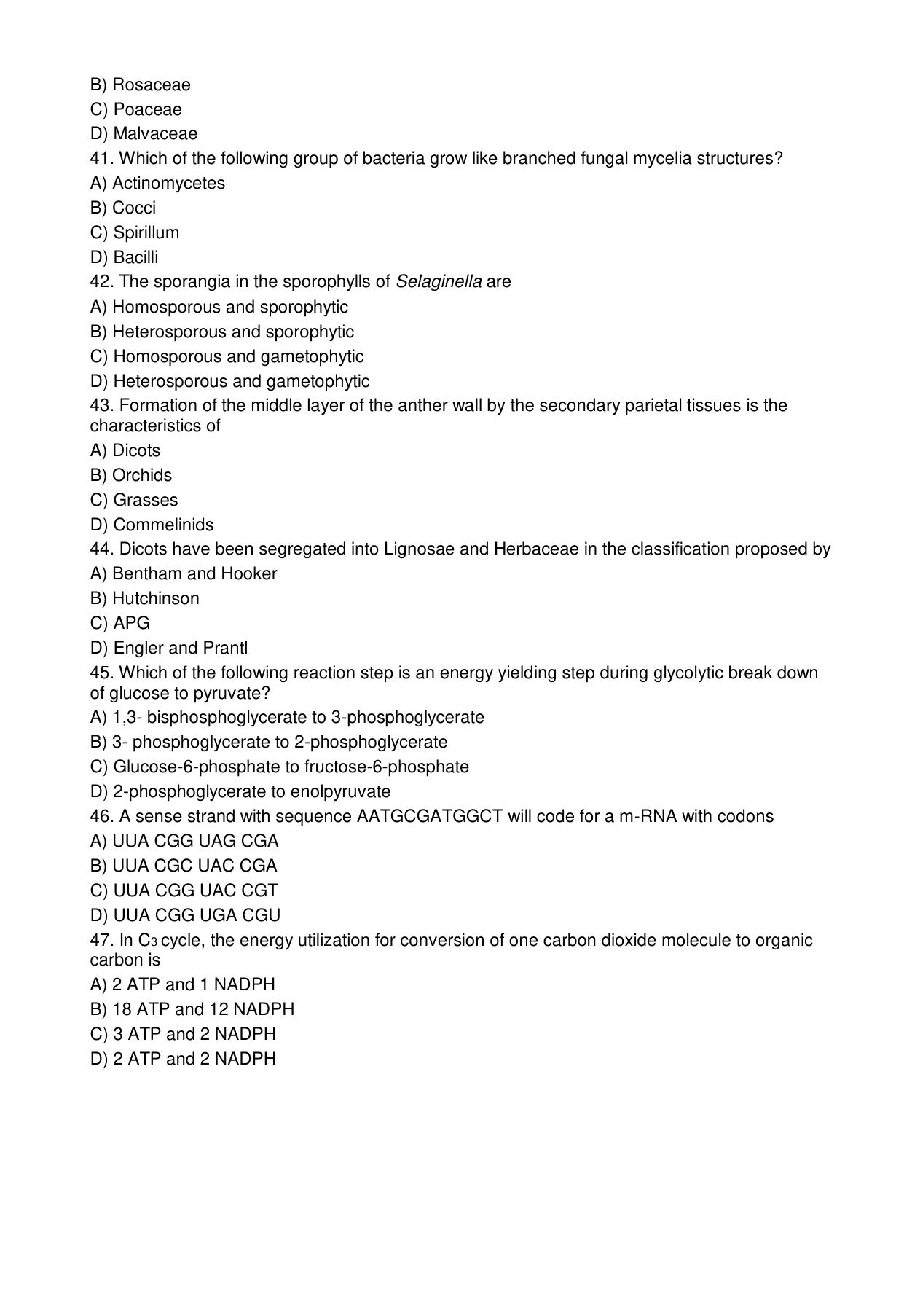 Odisha CPET 2021 BOTANY Question Paper - Page 6