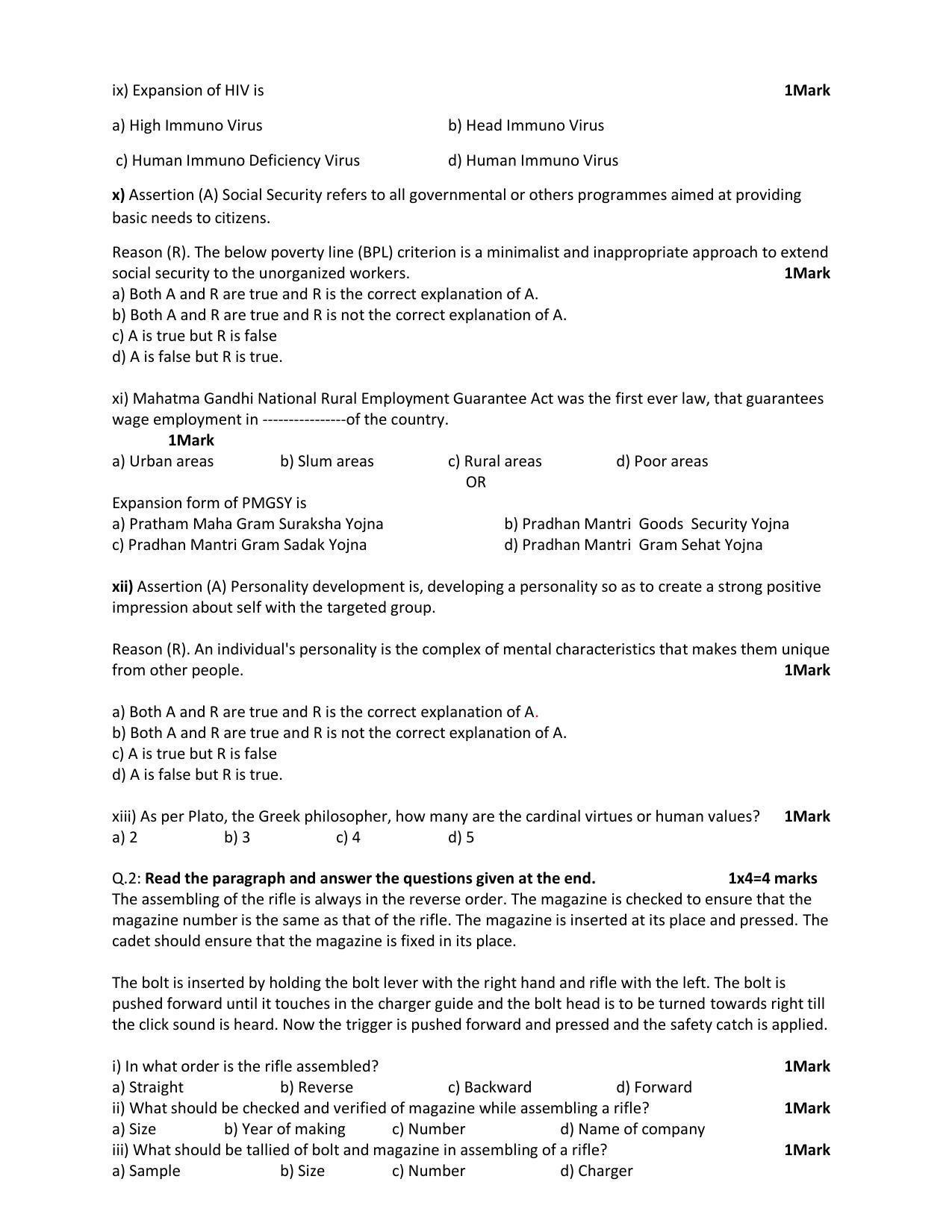 CBSE Class 10 NCC Sample Papers 2023 - Page 2
