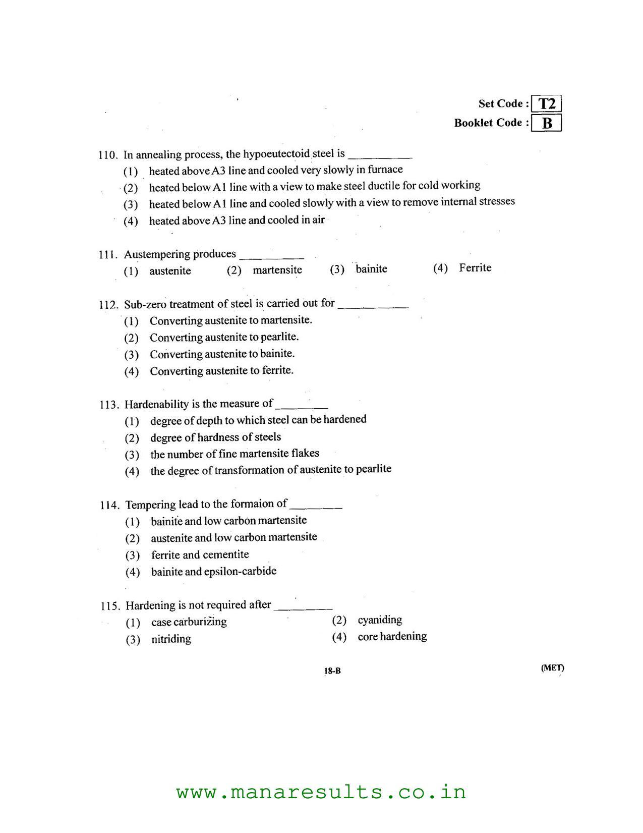 AP ECET 2016 Metallurgical Engineering Old Previous Question Papers - Page 17