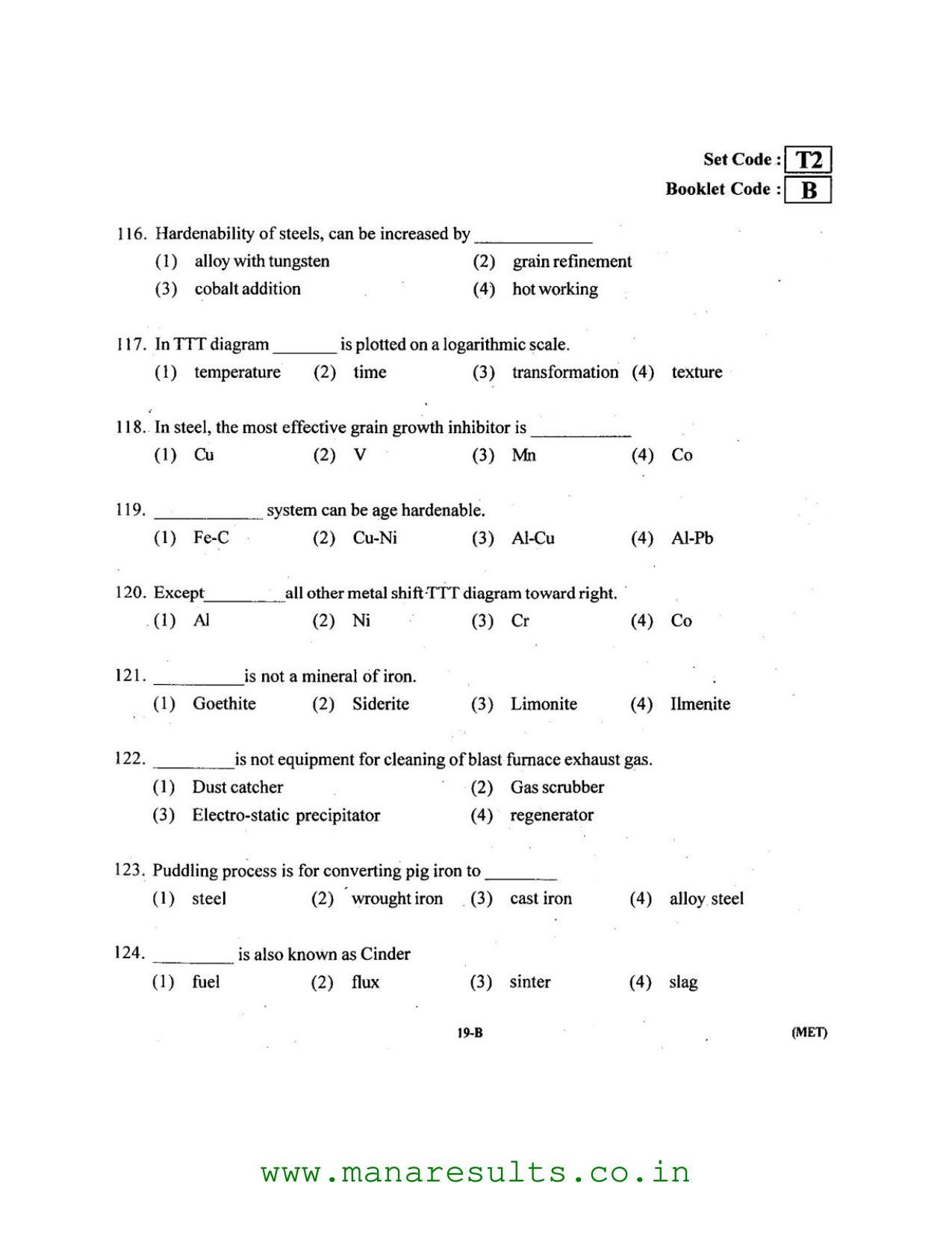 AP ECET 2016 Metallurgical Engineering Old Previous Question Papers - Page 18
