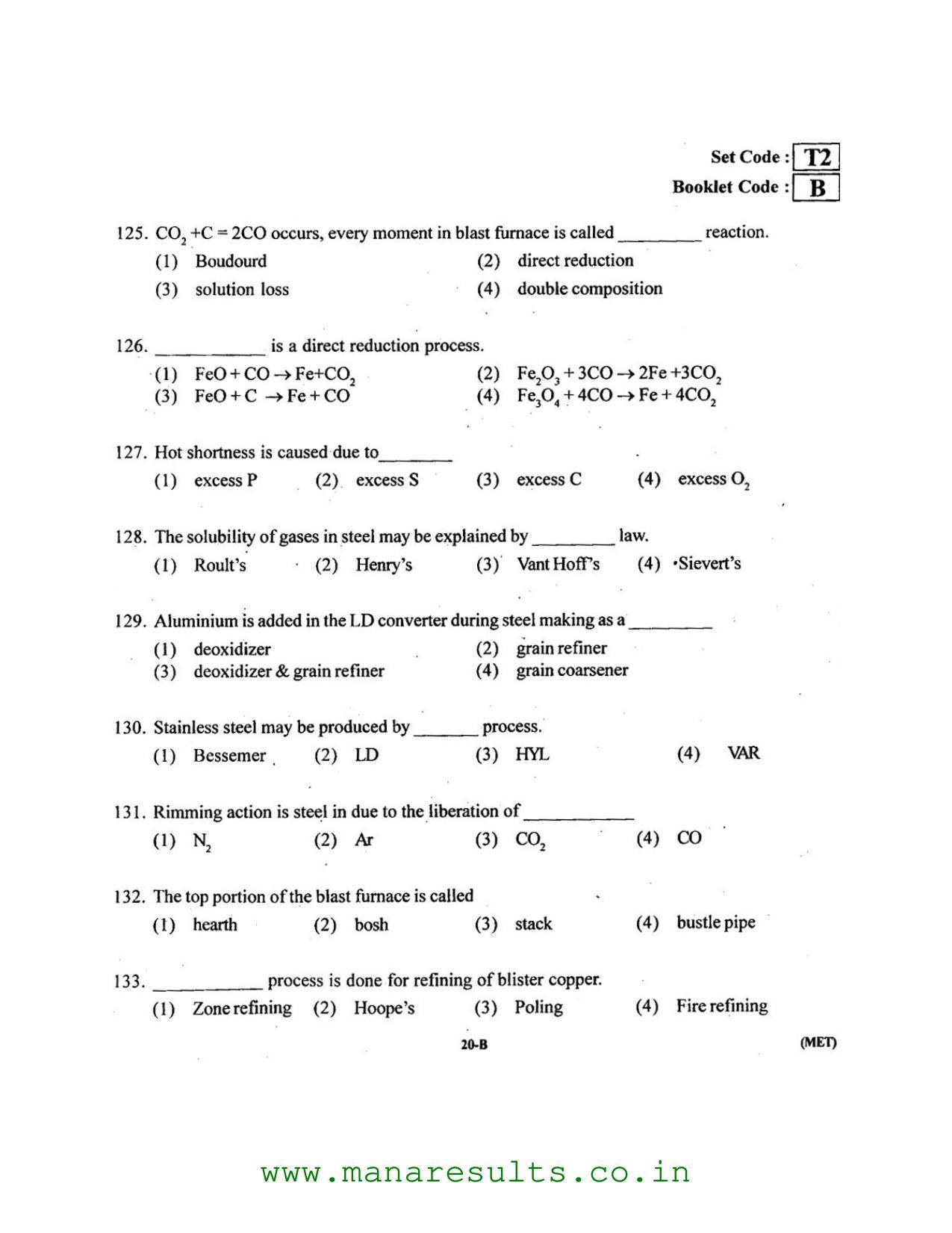 AP ECET 2016 Metallurgical Engineering Old Previous Question Papers - Page 19