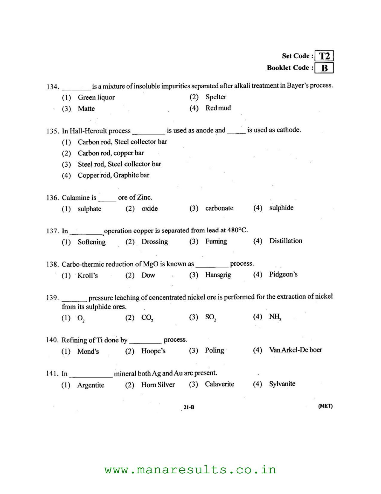 AP ECET 2016 Metallurgical Engineering Old Previous Question Papers - Page 20