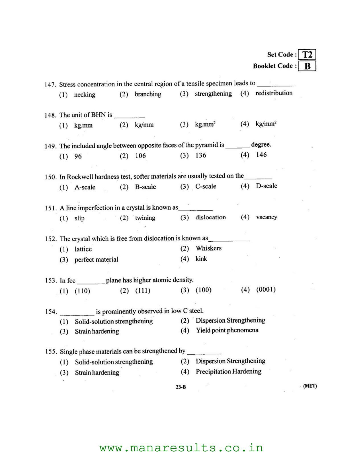 AP ECET 2016 Metallurgical Engineering Old Previous Question Papers - Page 22