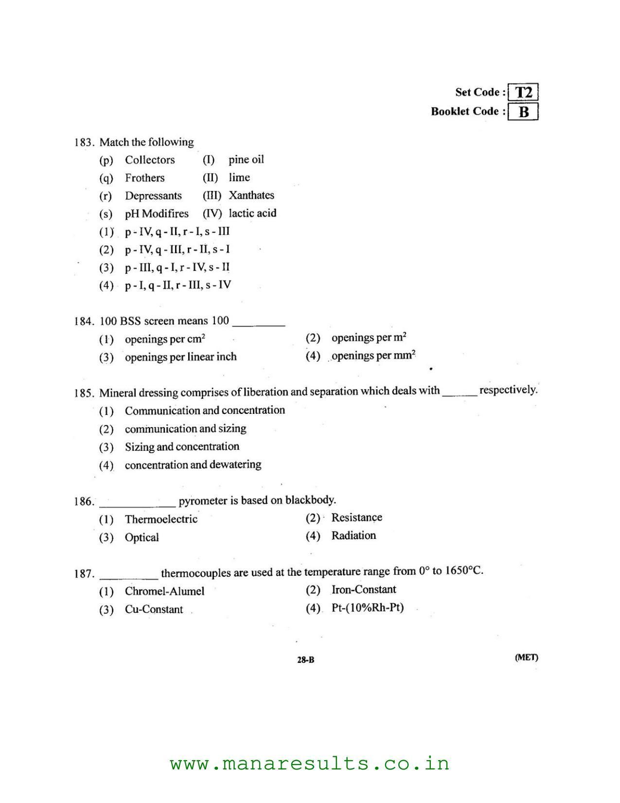 AP ECET 2016 Metallurgical Engineering Old Previous Question Papers - Page 27