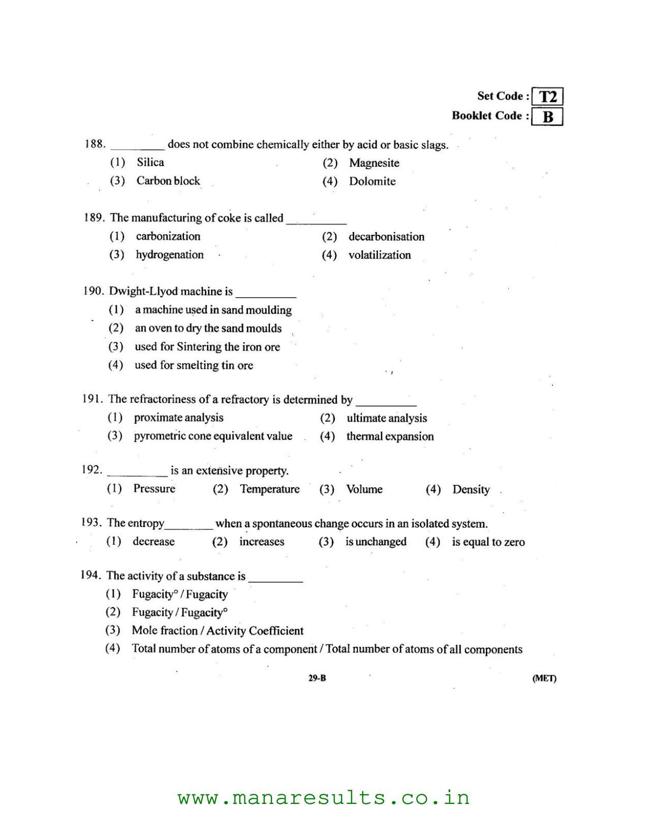 AP ECET 2016 Metallurgical Engineering Old Previous Question Papers - Page 28