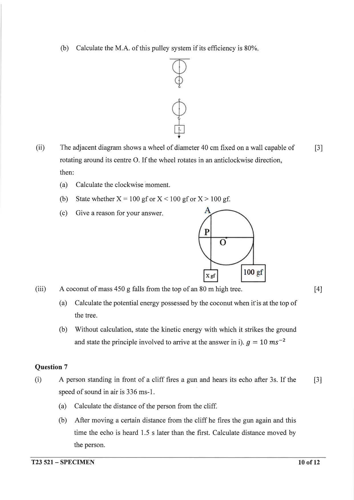 ICSE Class 10 Physics Sample Paper - Page 11