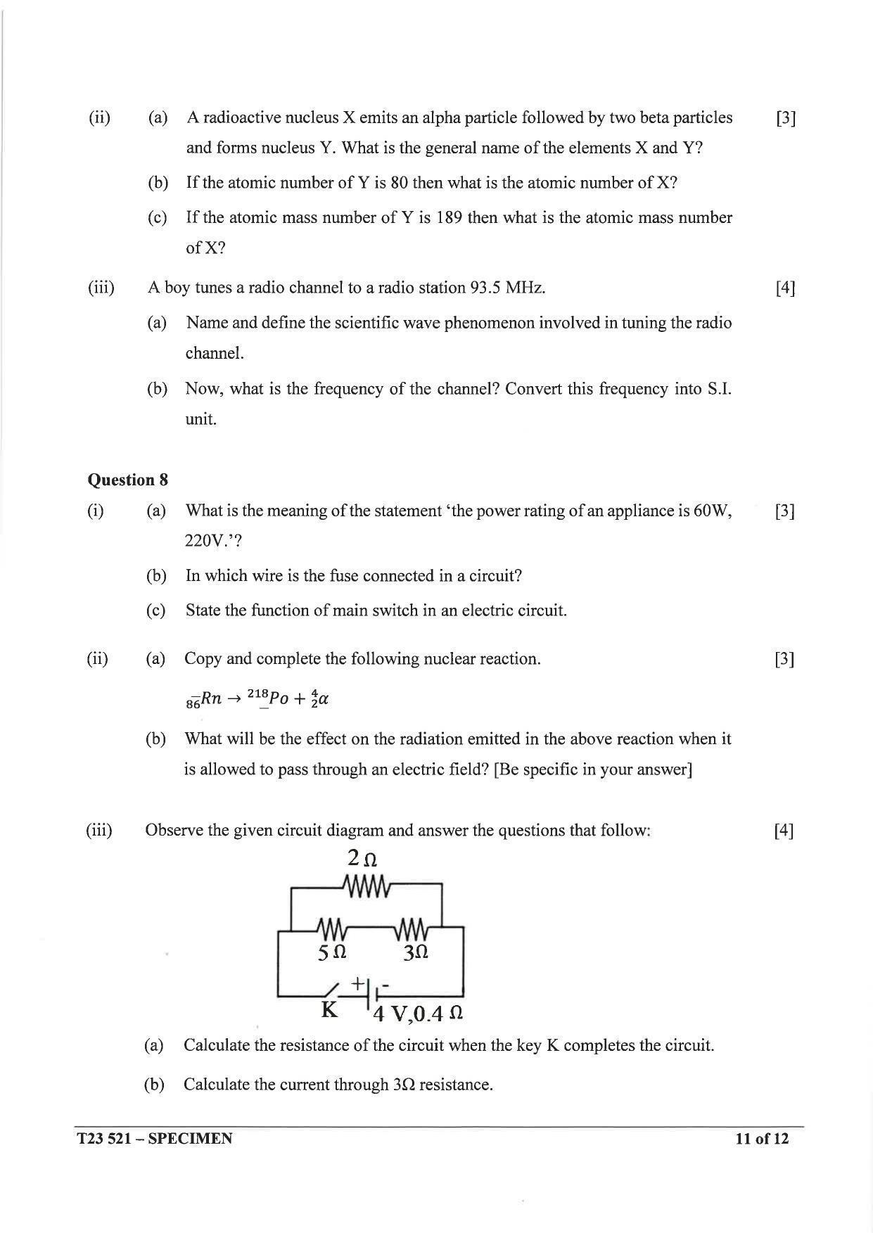 ICSE Class 10 Physics Sample Paper - Page 12