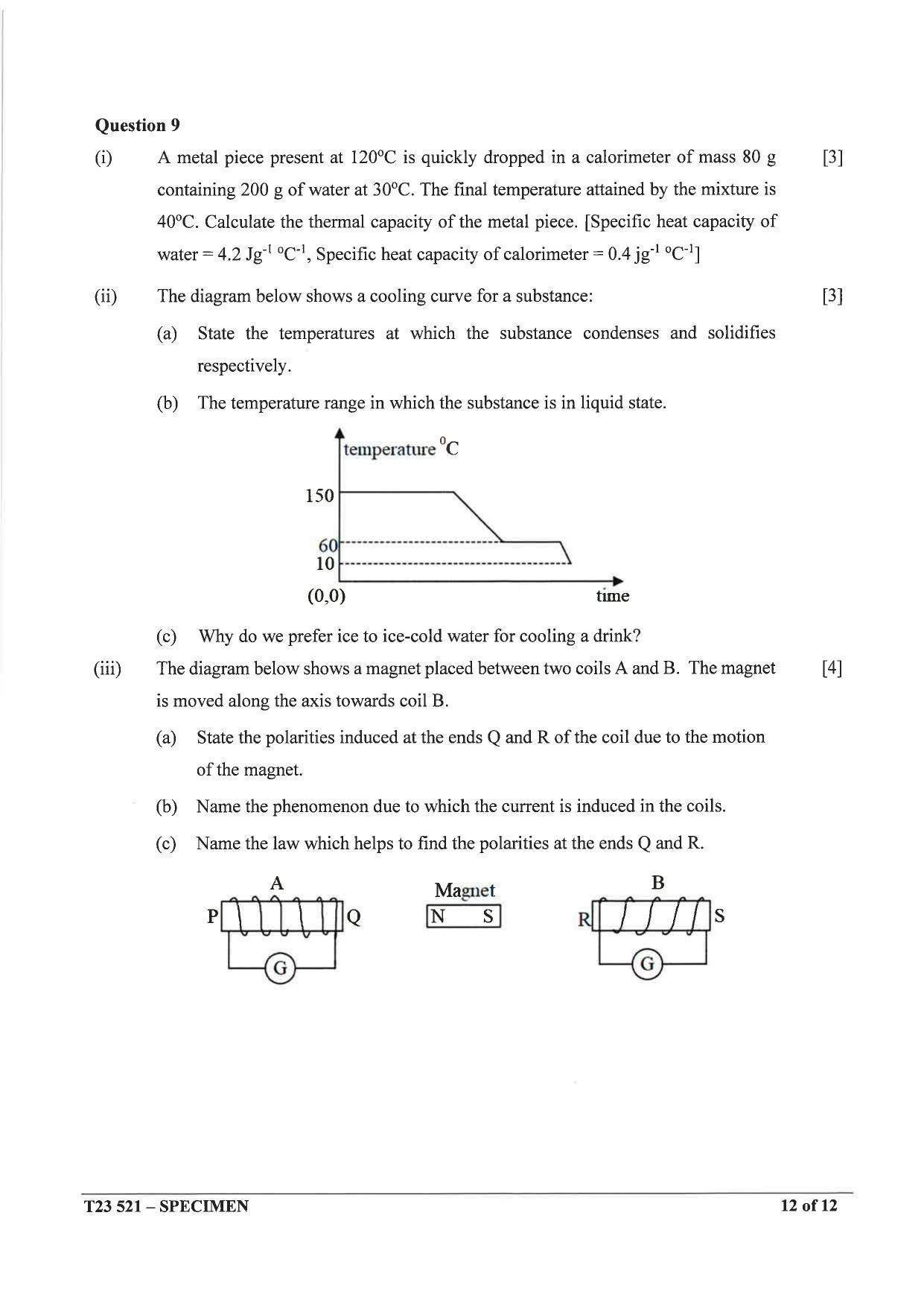 ICSE Class 10 Physics Sample Paper - Page 13