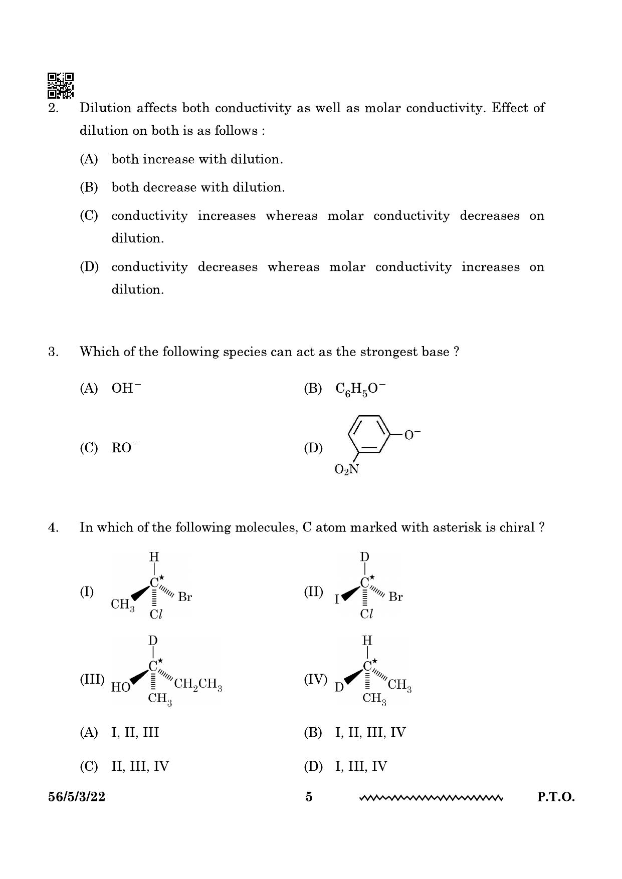 CBSE Class 12 56-5-3 Chemistry 2024 Question Paper - Page 5