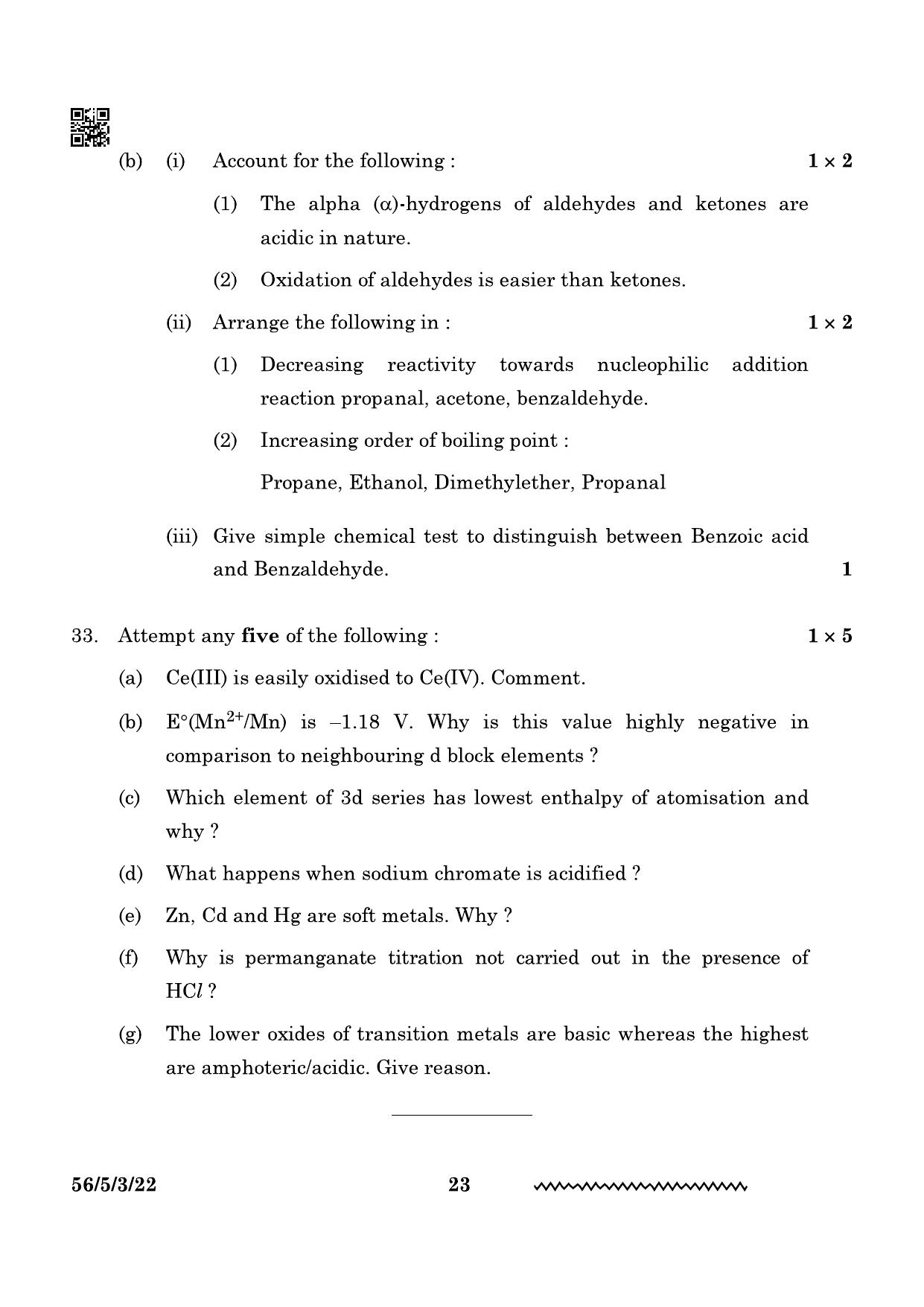 CBSE Class 12 56-5-3 Chemistry 2024 Question Paper - Page 23