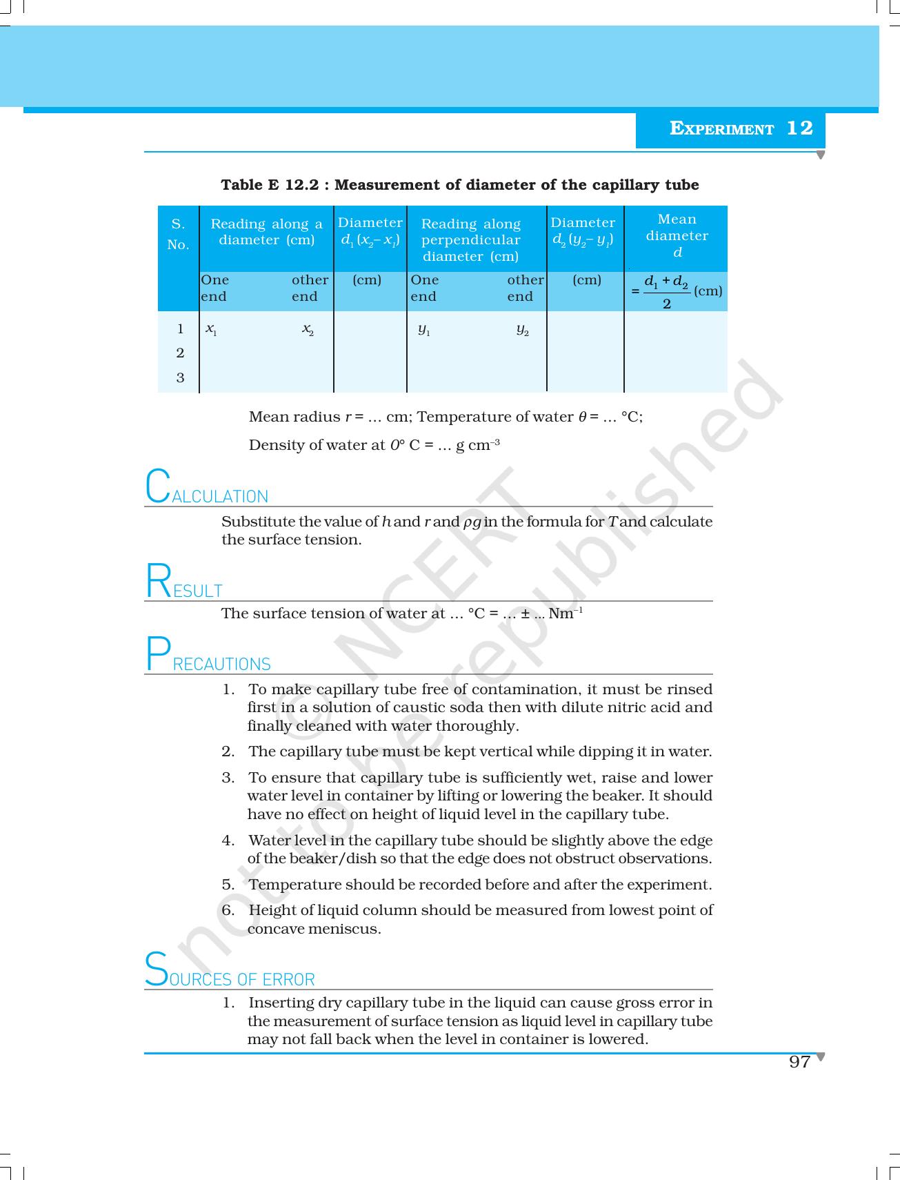 NCERT Laboratory Manuals for Class XI Physics - Experiment (11 to 13) - Page 9