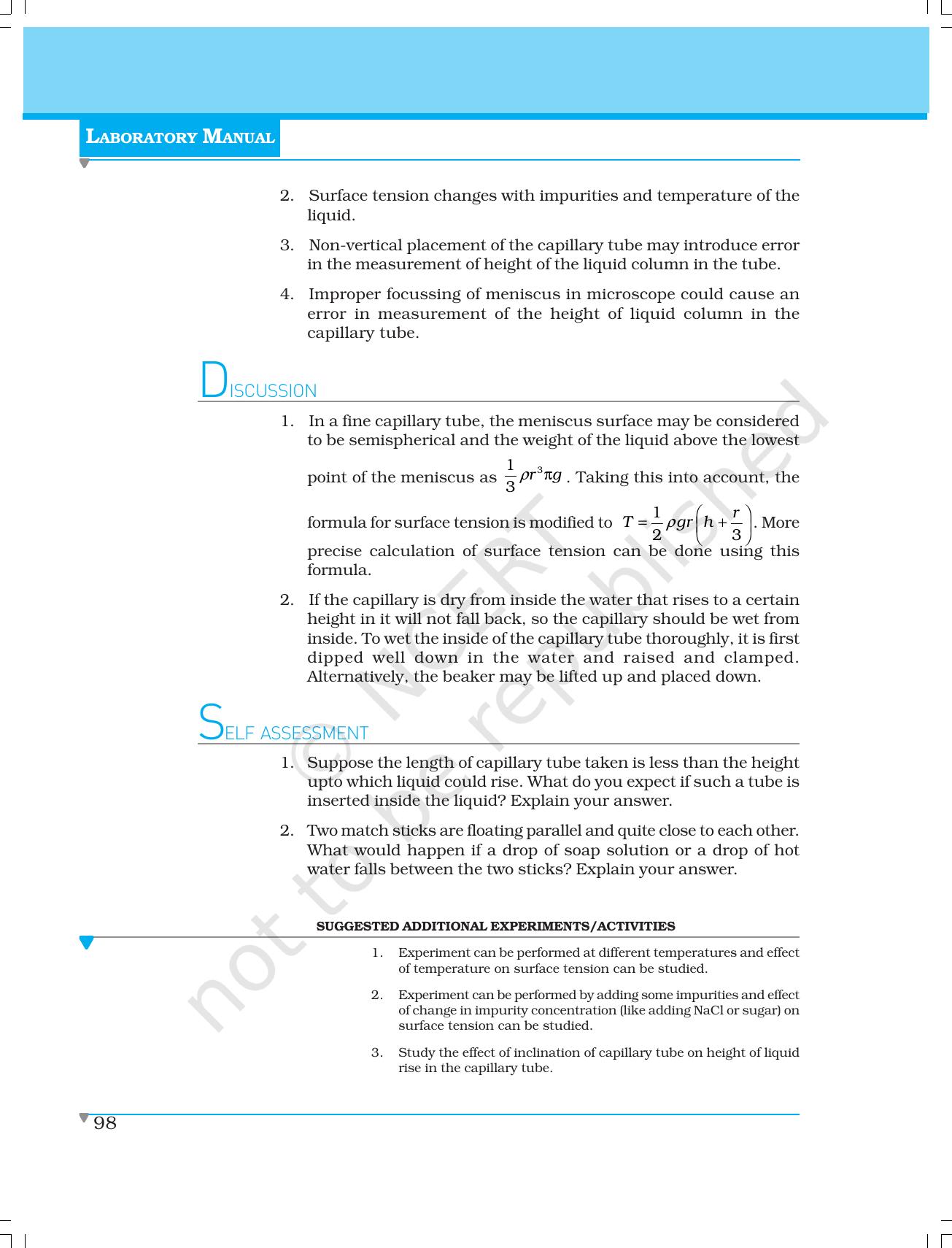 NCERT Laboratory Manuals for Class XI Physics - Experiment (11 to 13) - Page 10