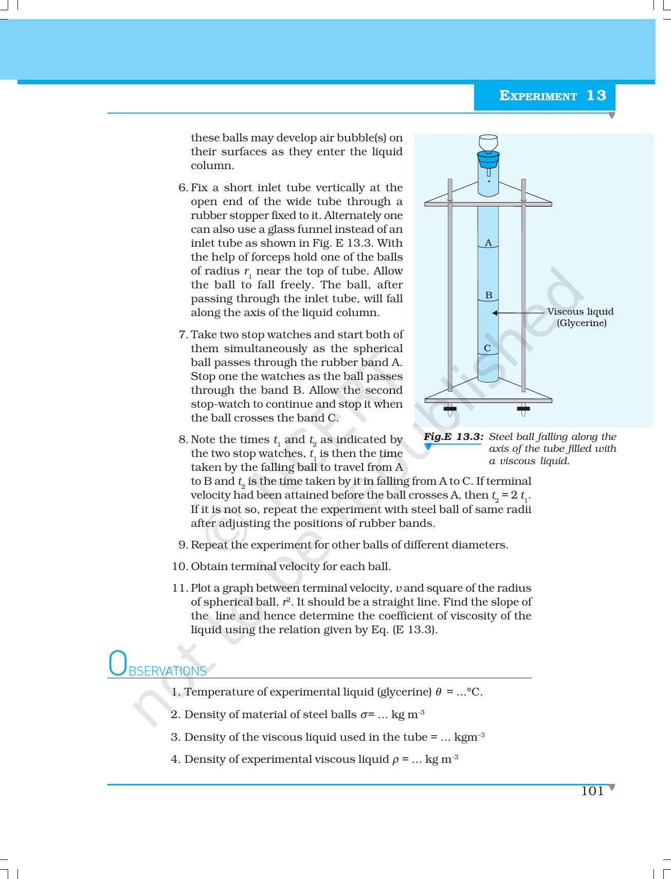 NCERT Laboratory Manuals for Class XI Physics - Experiment (11 to 13) - Page 13