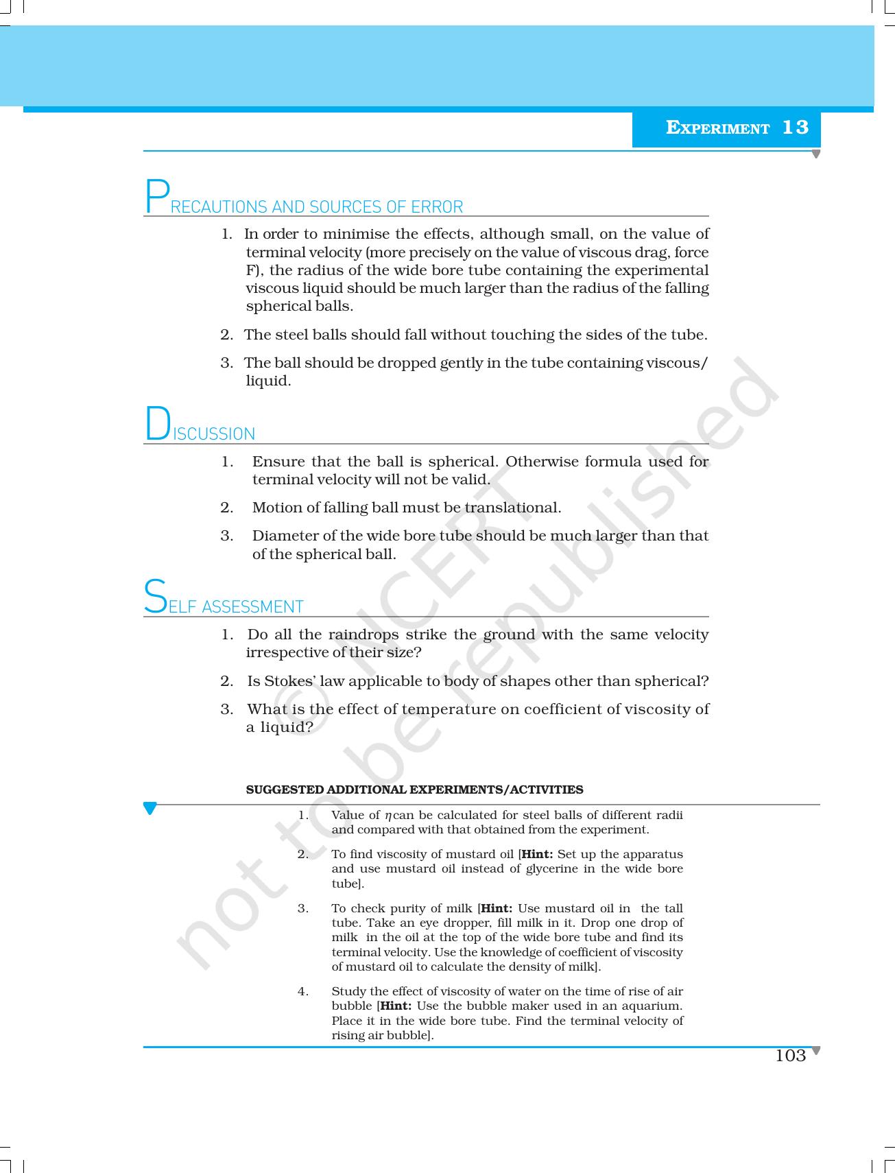 NCERT Laboratory Manuals for Class XI Physics - Experiment (11 to 13) - Page 15