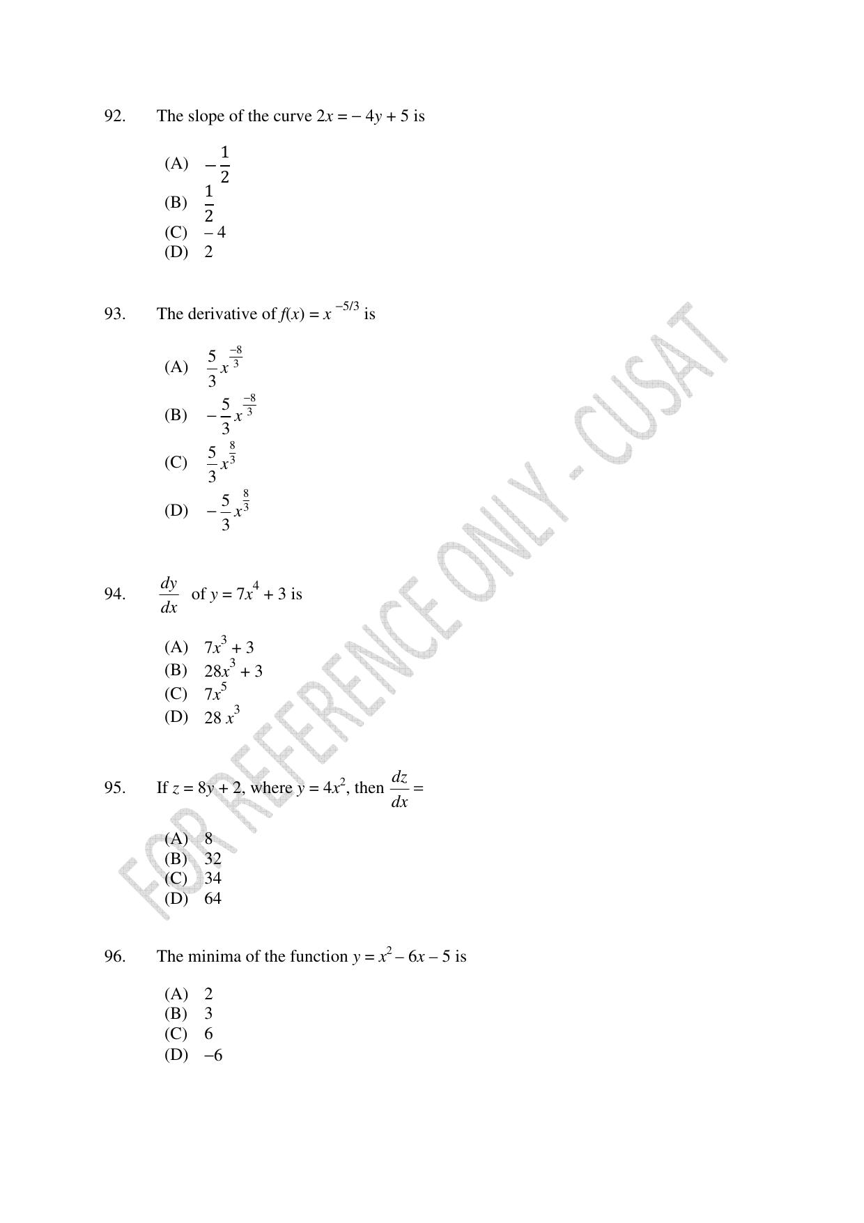 CUSAT CAT 2023 ECONOMICS Question Paper - Page 18