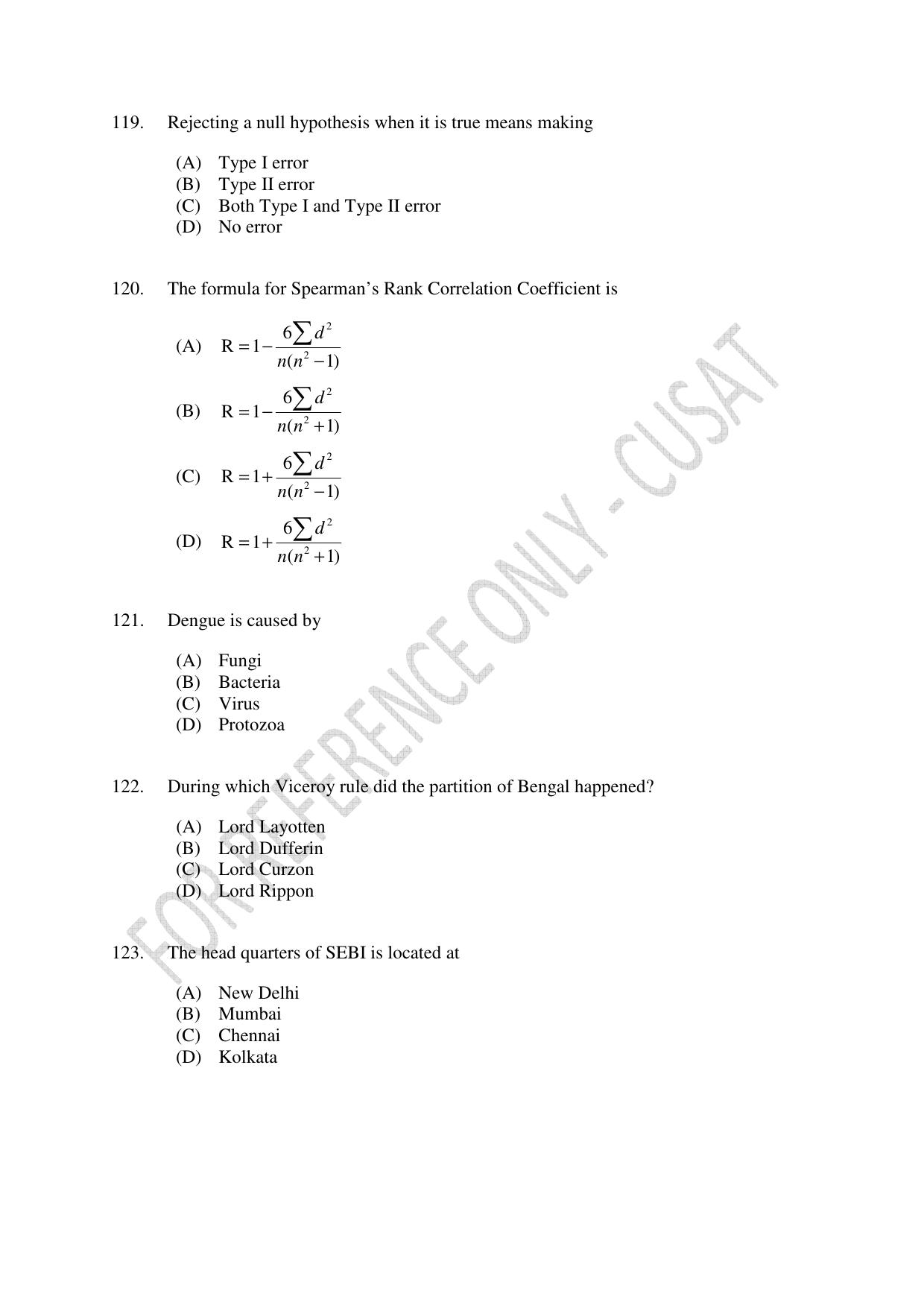 CUSAT CAT 2023 ECONOMICS Question Paper - Page 23