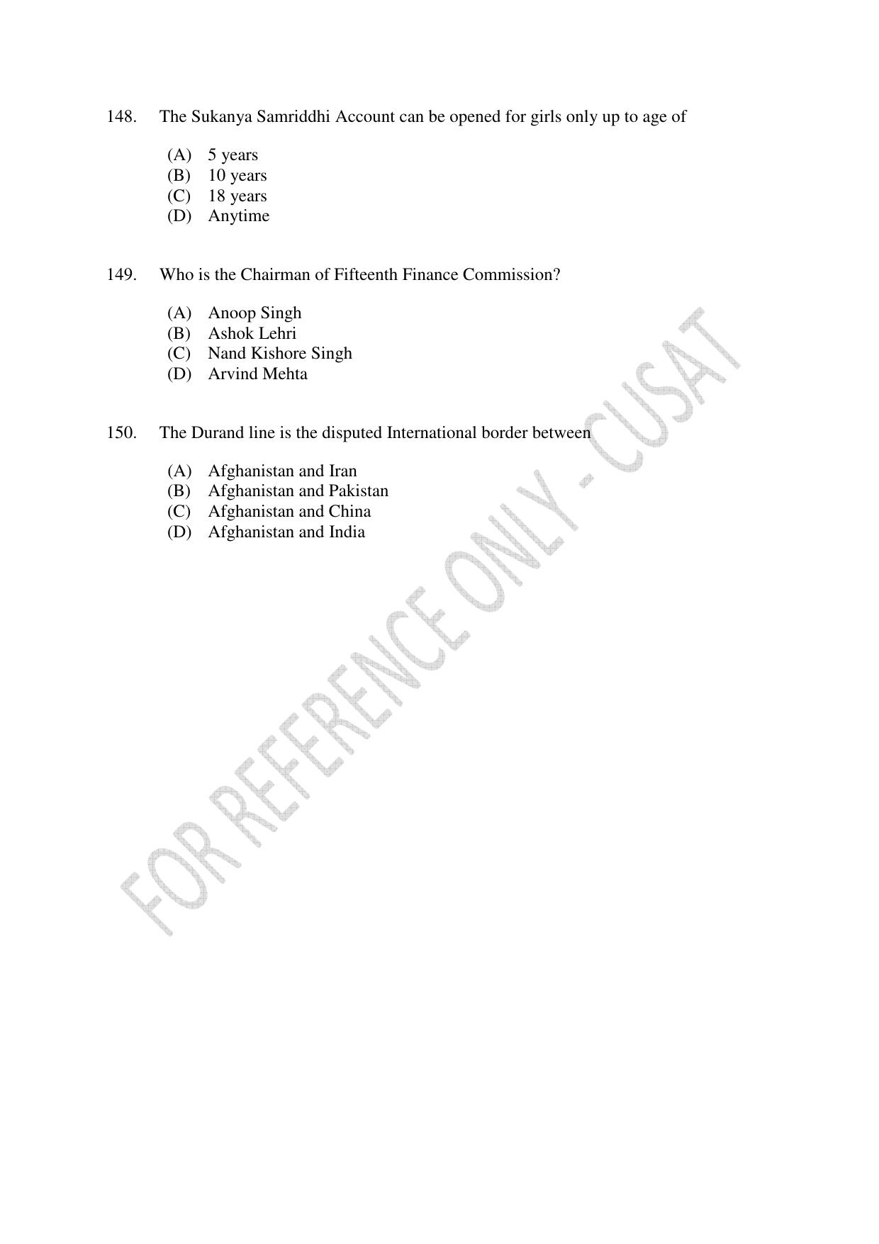 CUSAT CAT 2023 ECONOMICS Question Paper - Page 28