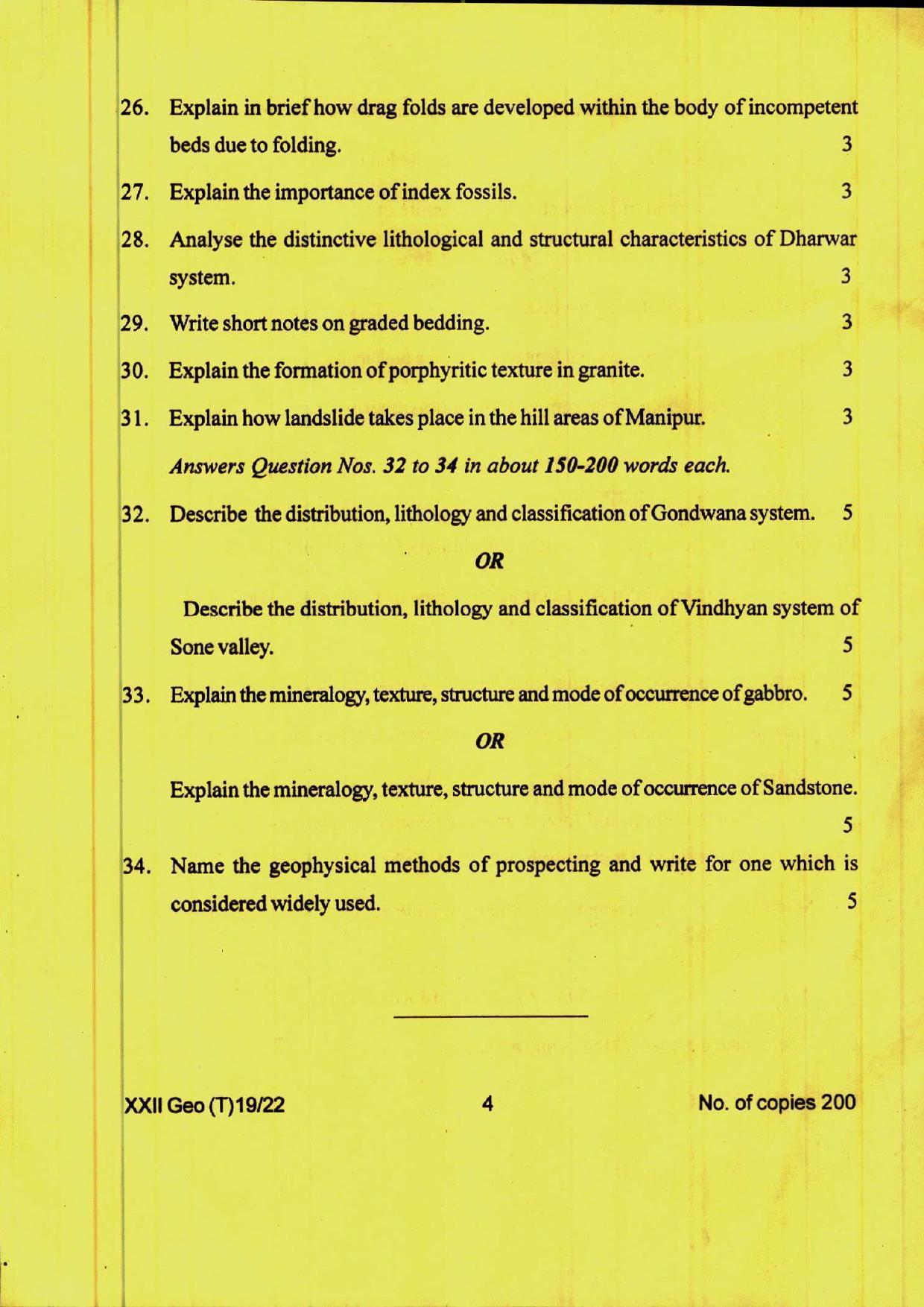 COHSEM 12th Question Papers 2022 Geology - Page 4
