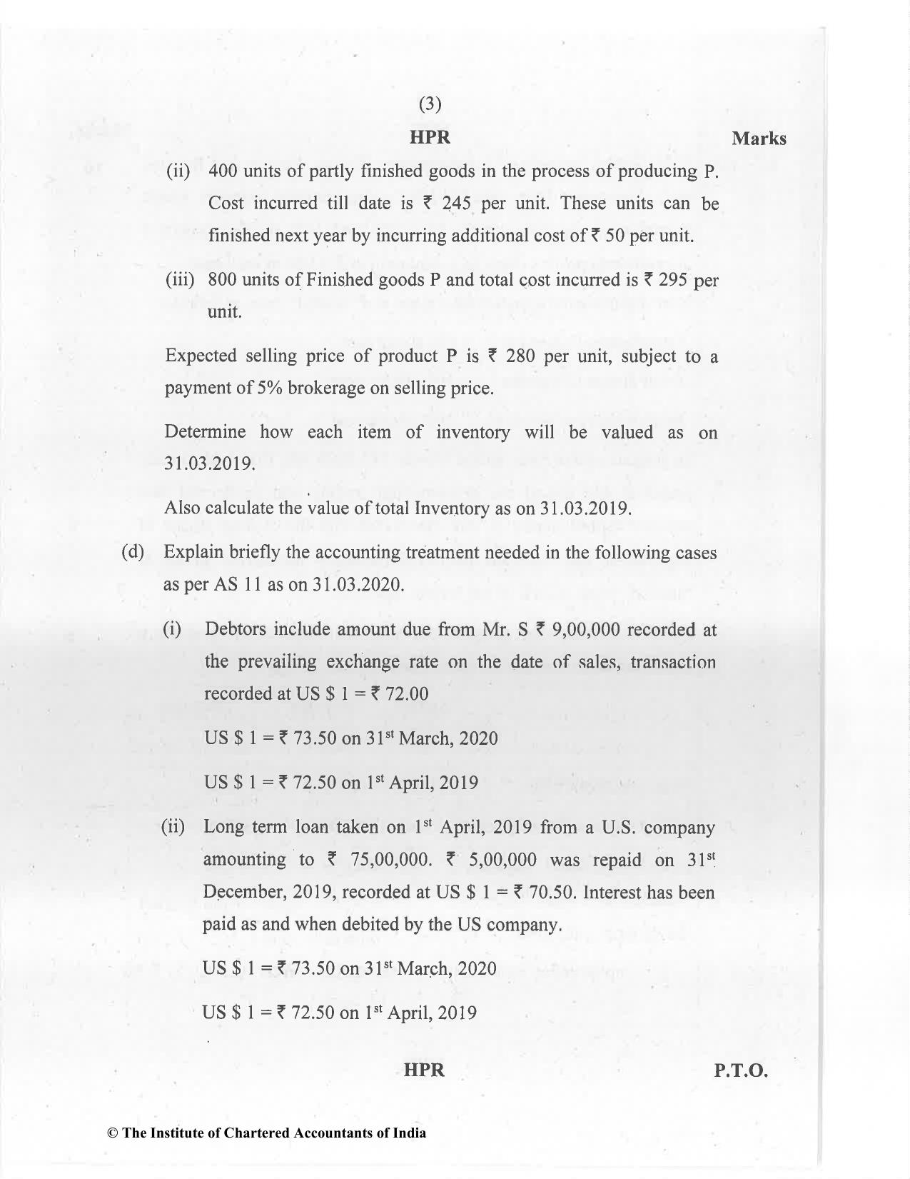 CA Inter Jan 2021 Question Paper - Paper 1 – Accounting - Page 3