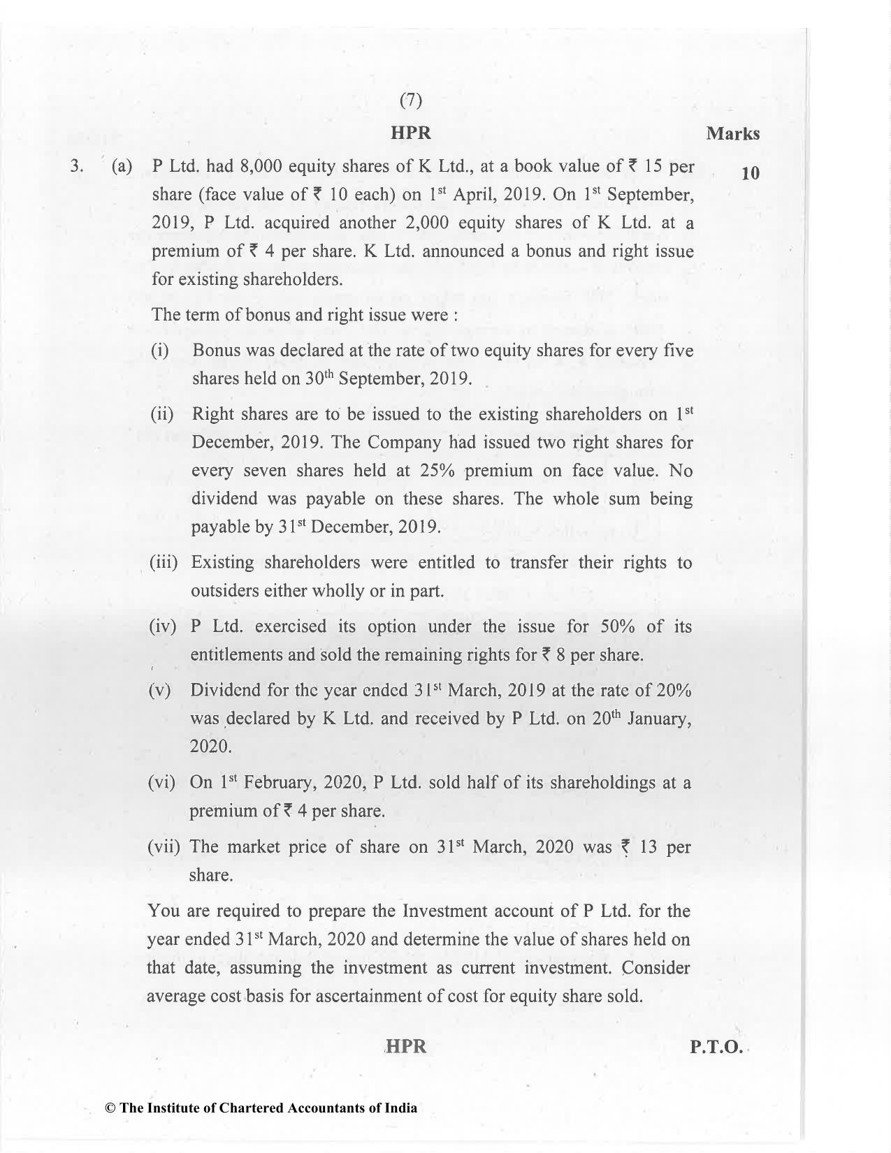 CA Inter Jan 2021 Question Paper - Paper 1 – Accounting - Page 7