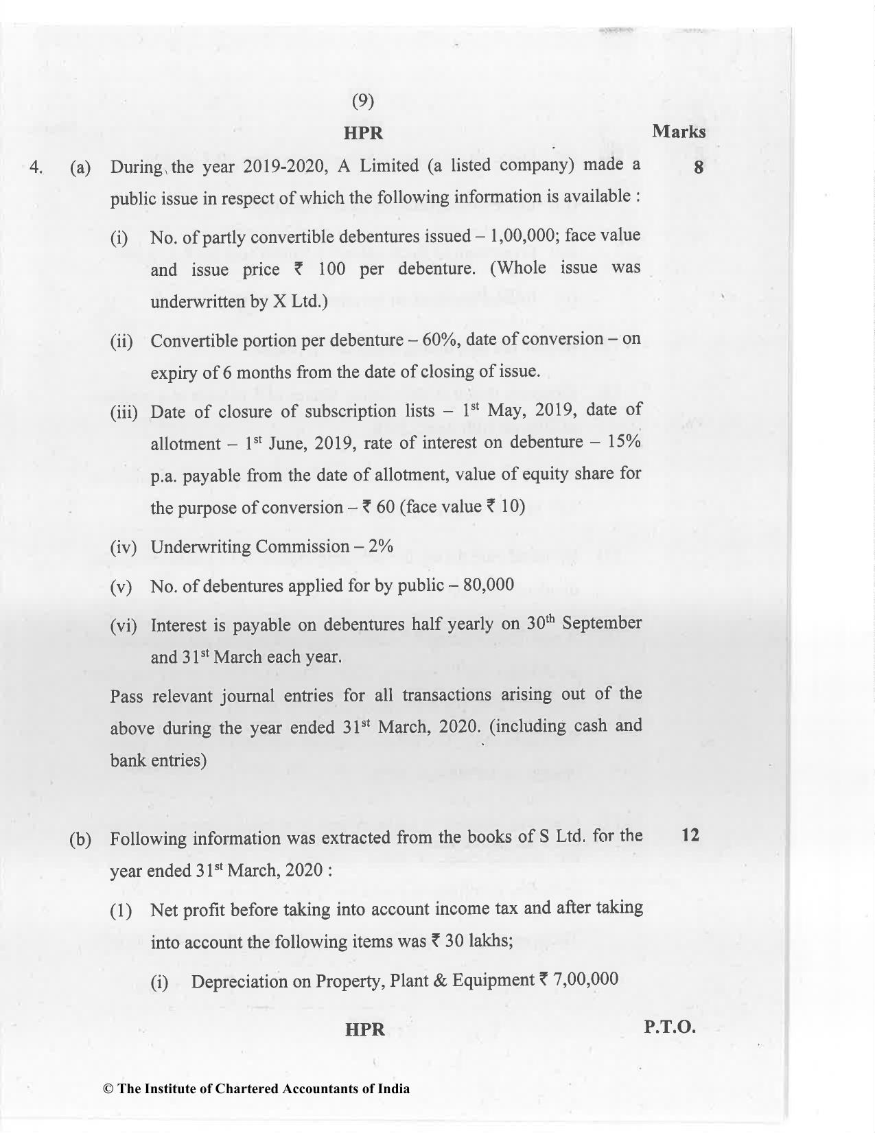 CA Inter Jan 2021 Question Paper - Paper 1 – Accounting - Page 9