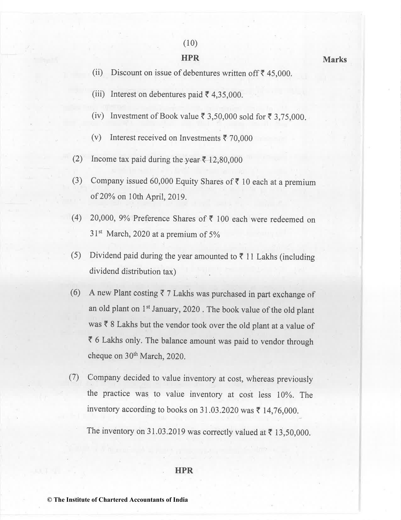 CA Inter Jan 2021 Question Paper - Paper 1 – Accounting - Page 10