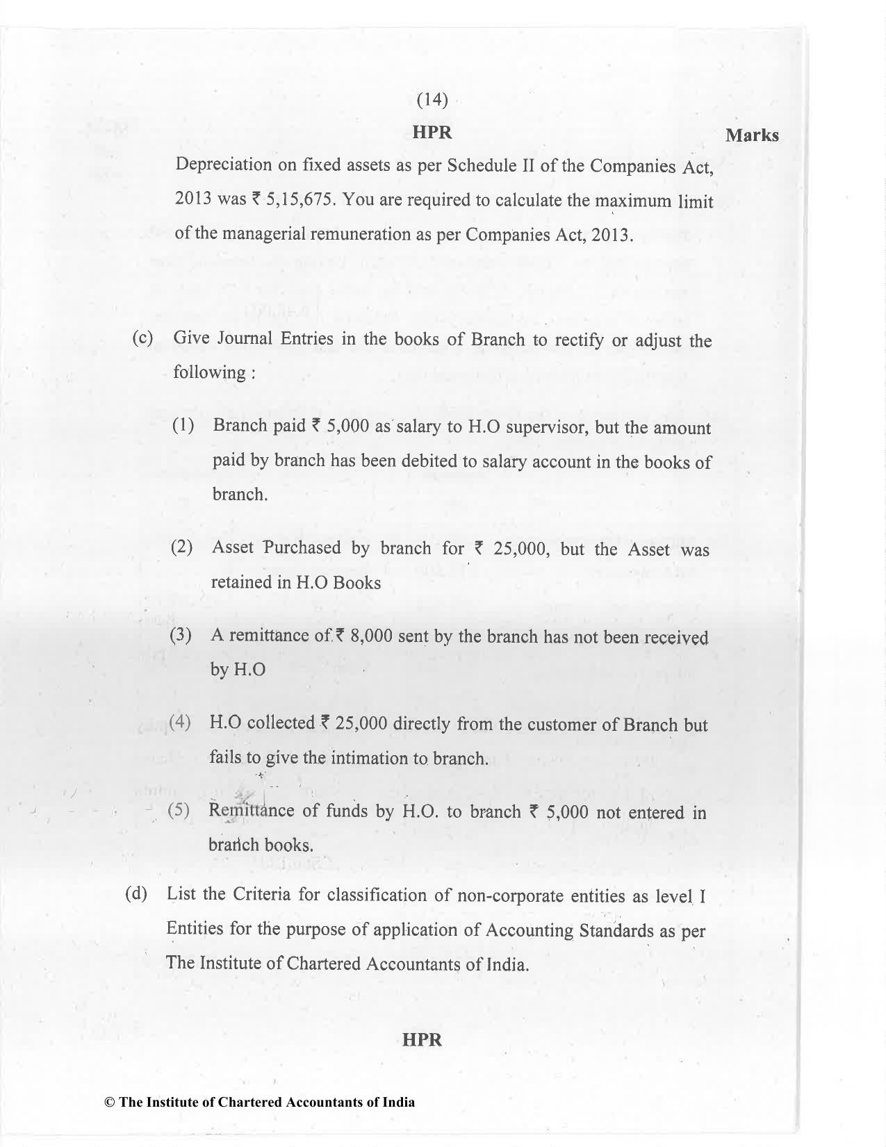 CA Inter Jan 2021 Question Paper - Paper 1 – Accounting - Page 14