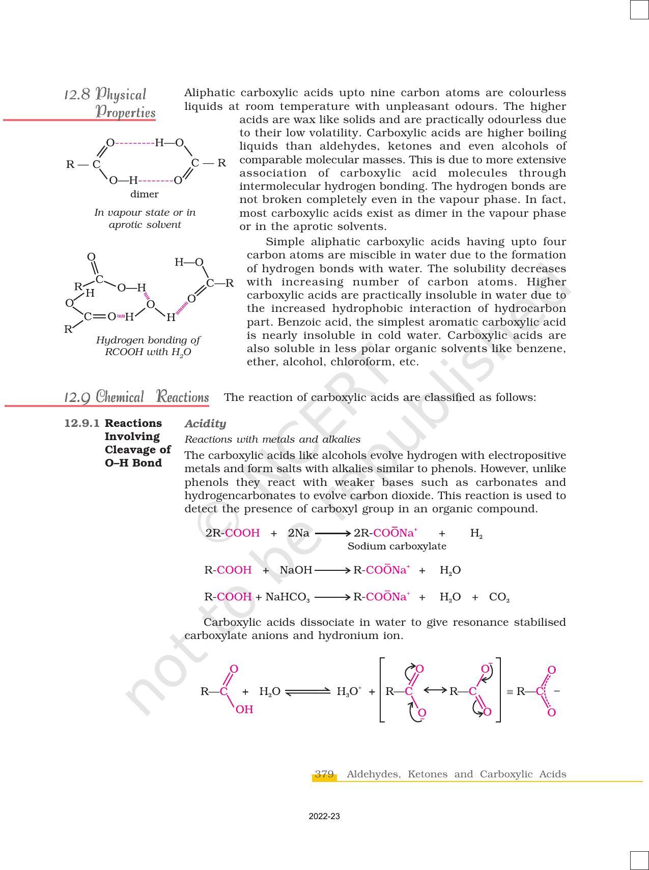 NCERT Book for Class 12 Chemistry Chapter 12 Aldehydes Ketones and Carboxylic Acids - Page 23