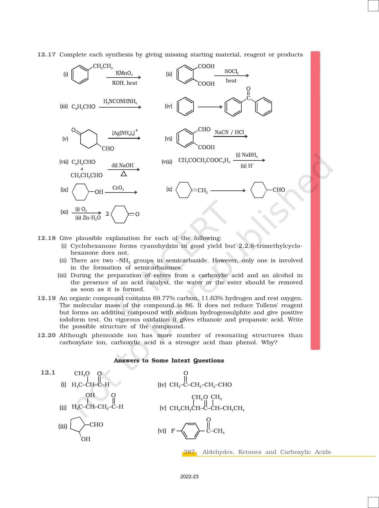 NCERT Book for Class 12 Chemistry Chapter 12 Aldehydes Ketones and Carboxylic Acids - Page 31