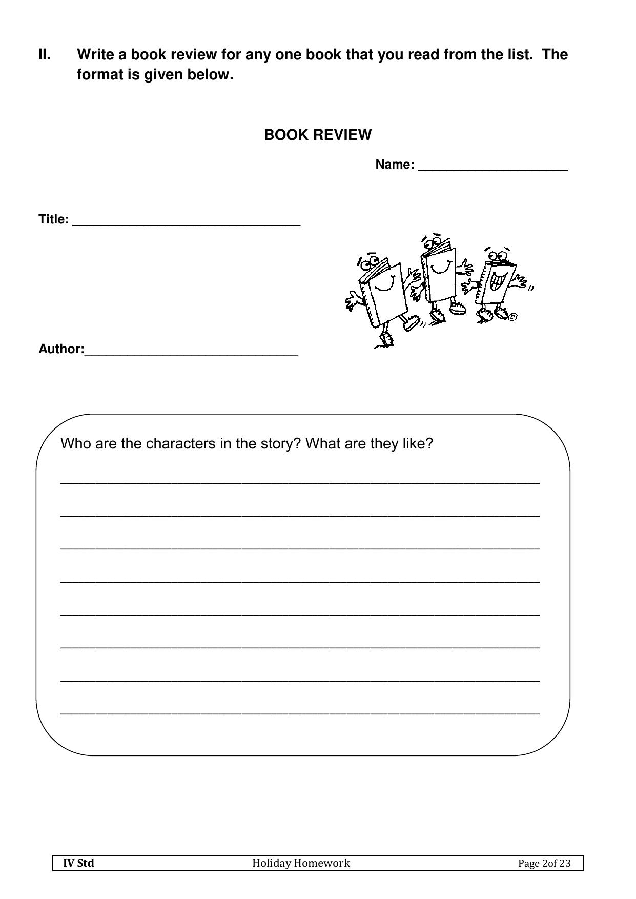 Worksheet for Class 4 English Assignment 115 - Page 2