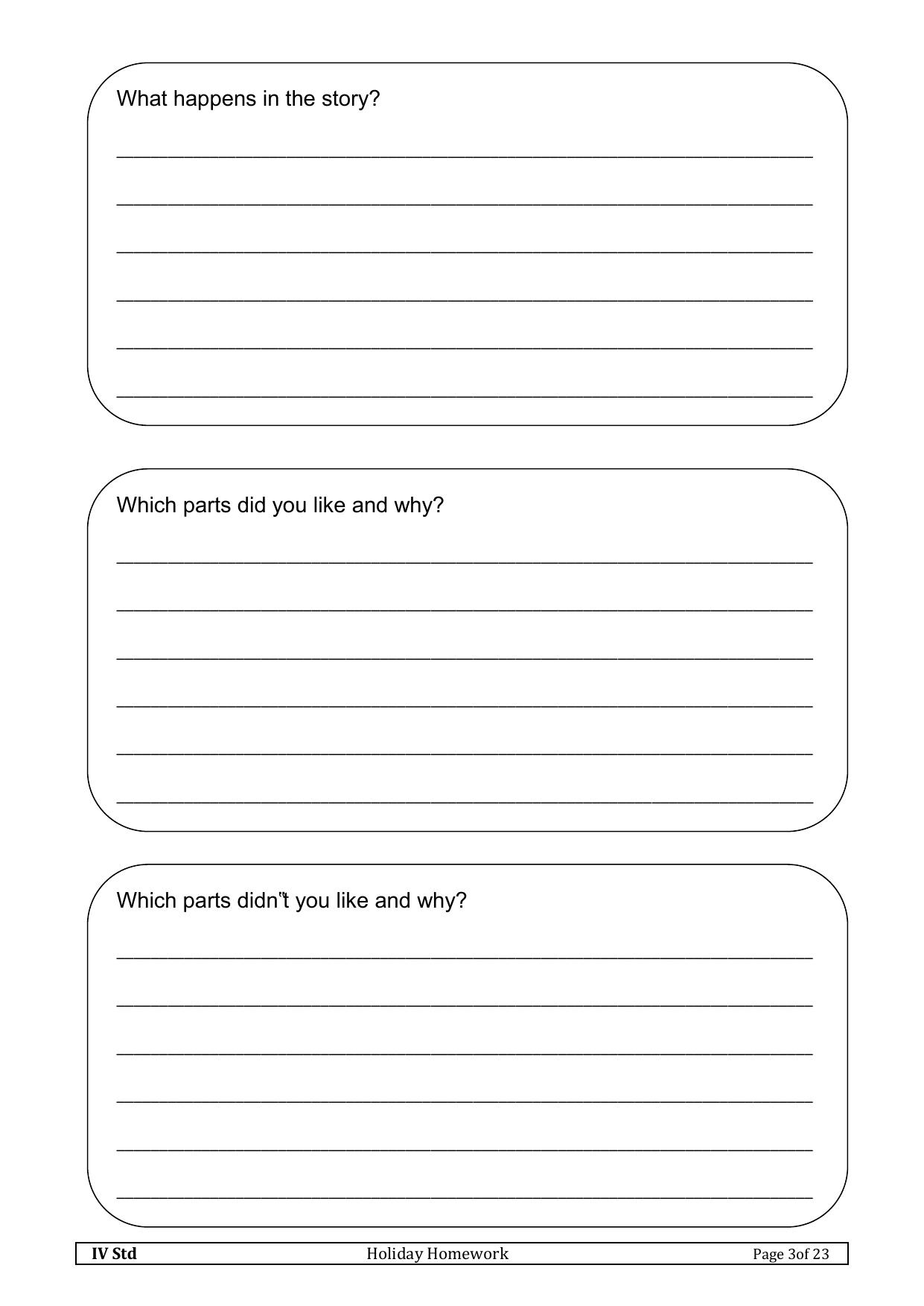 Worksheet for Class 4 English Assignment 115 - Page 3
