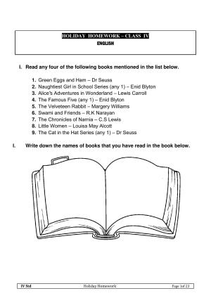 Worksheet for Class 4 English Assignment 115