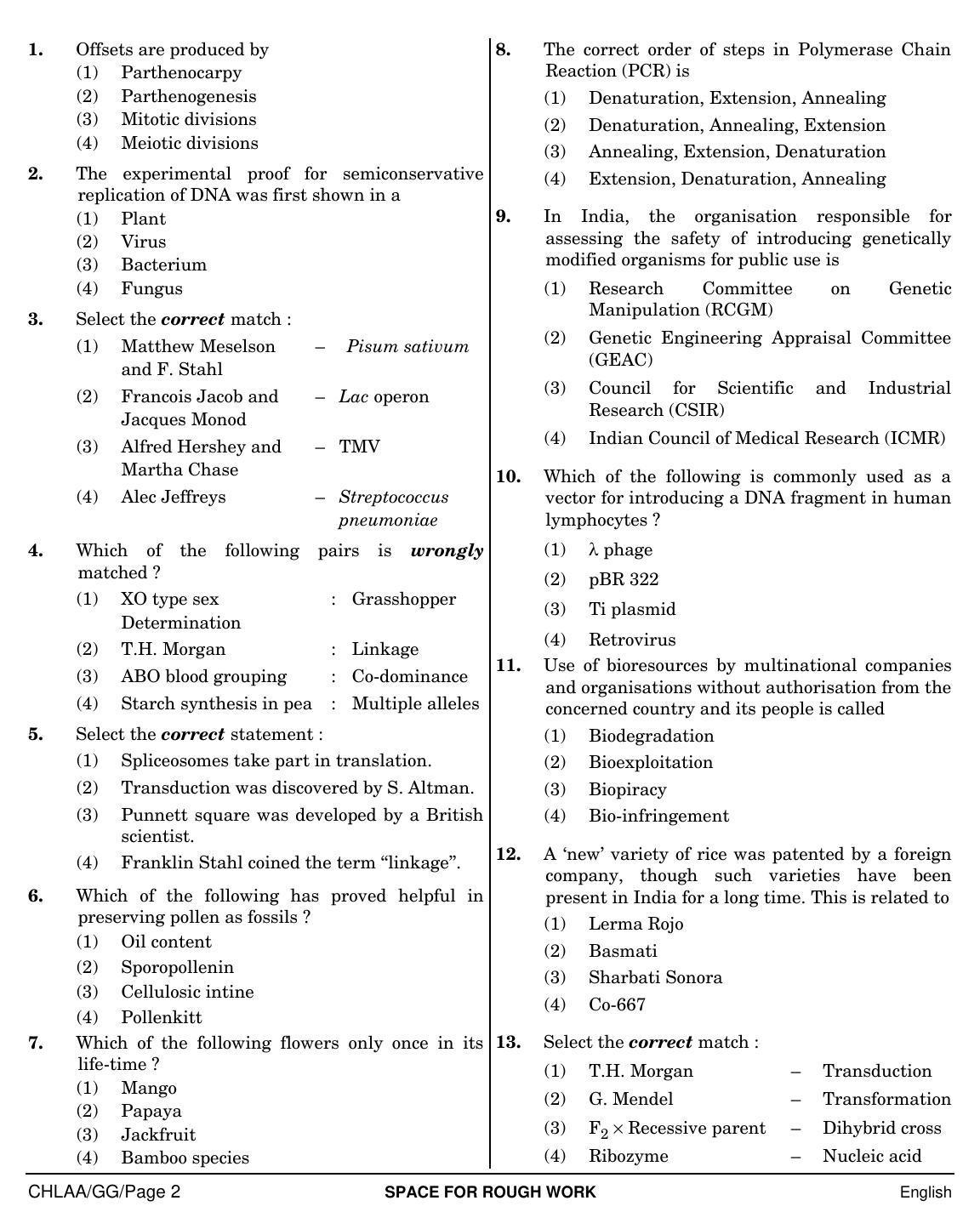 NEET English GG 2019 Question Paper - Page 2