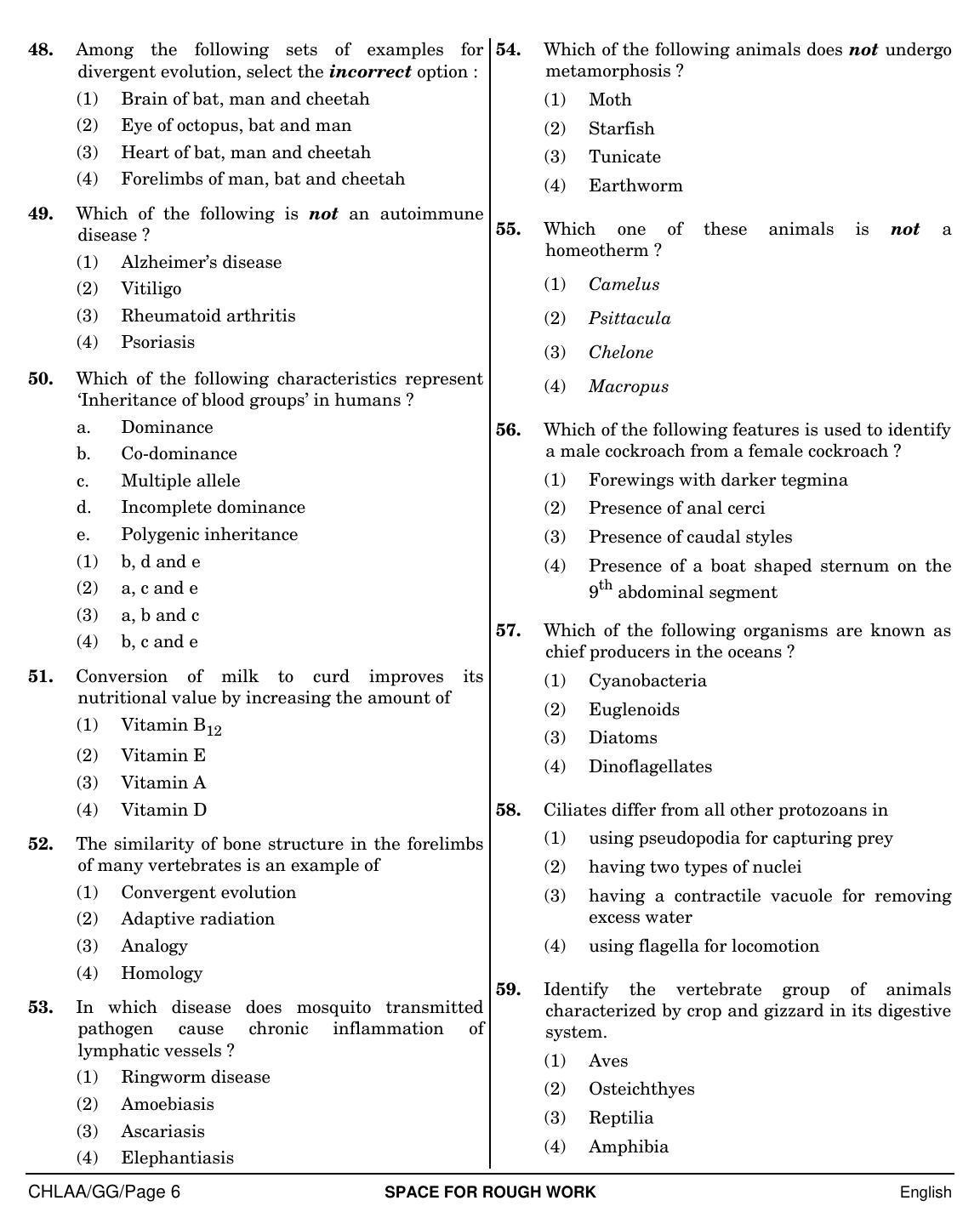 NEET English GG 2019 Question Paper - Page 6